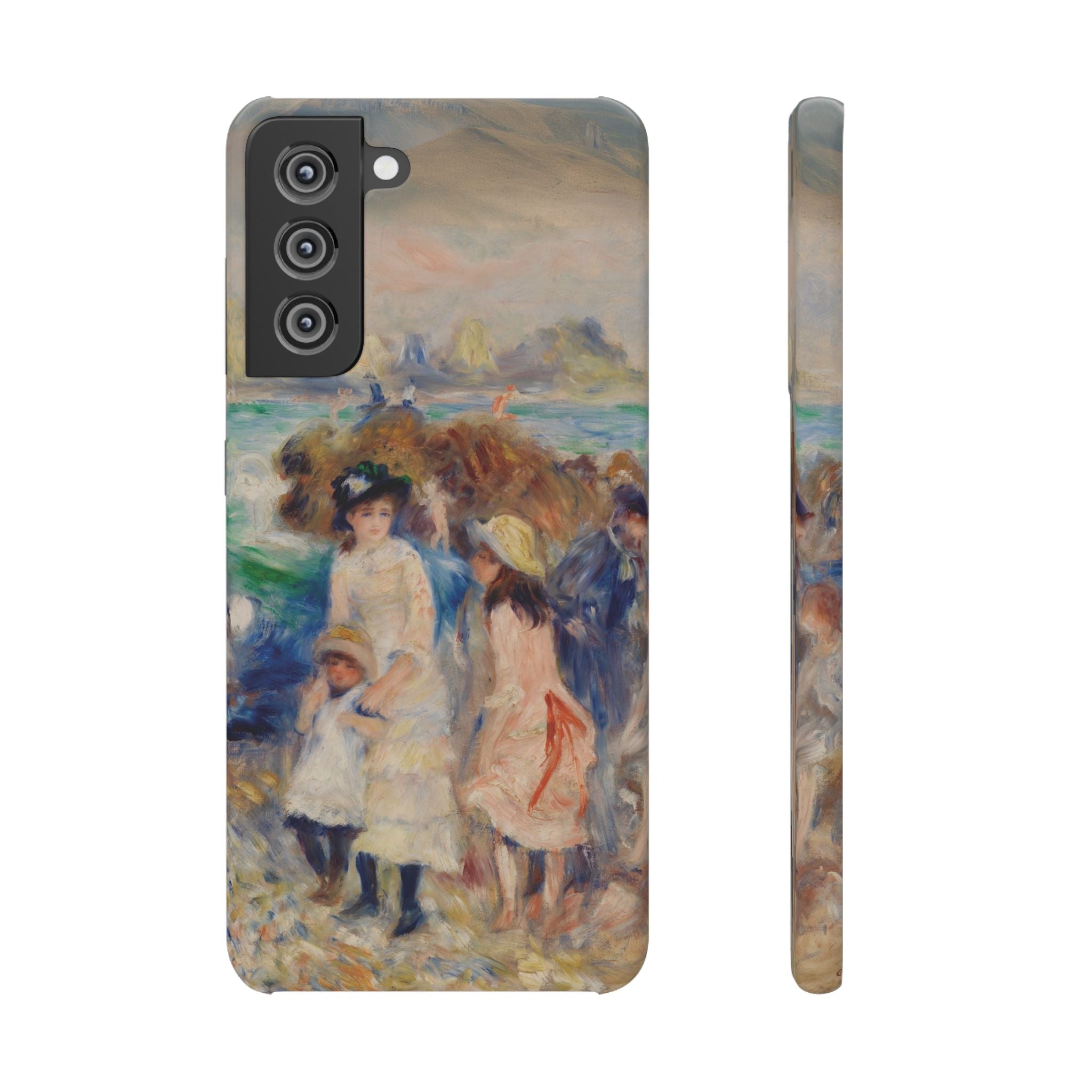 Children at the Beach at Guernsey by Pierre Auguste Renoir - Samsung Slim Case