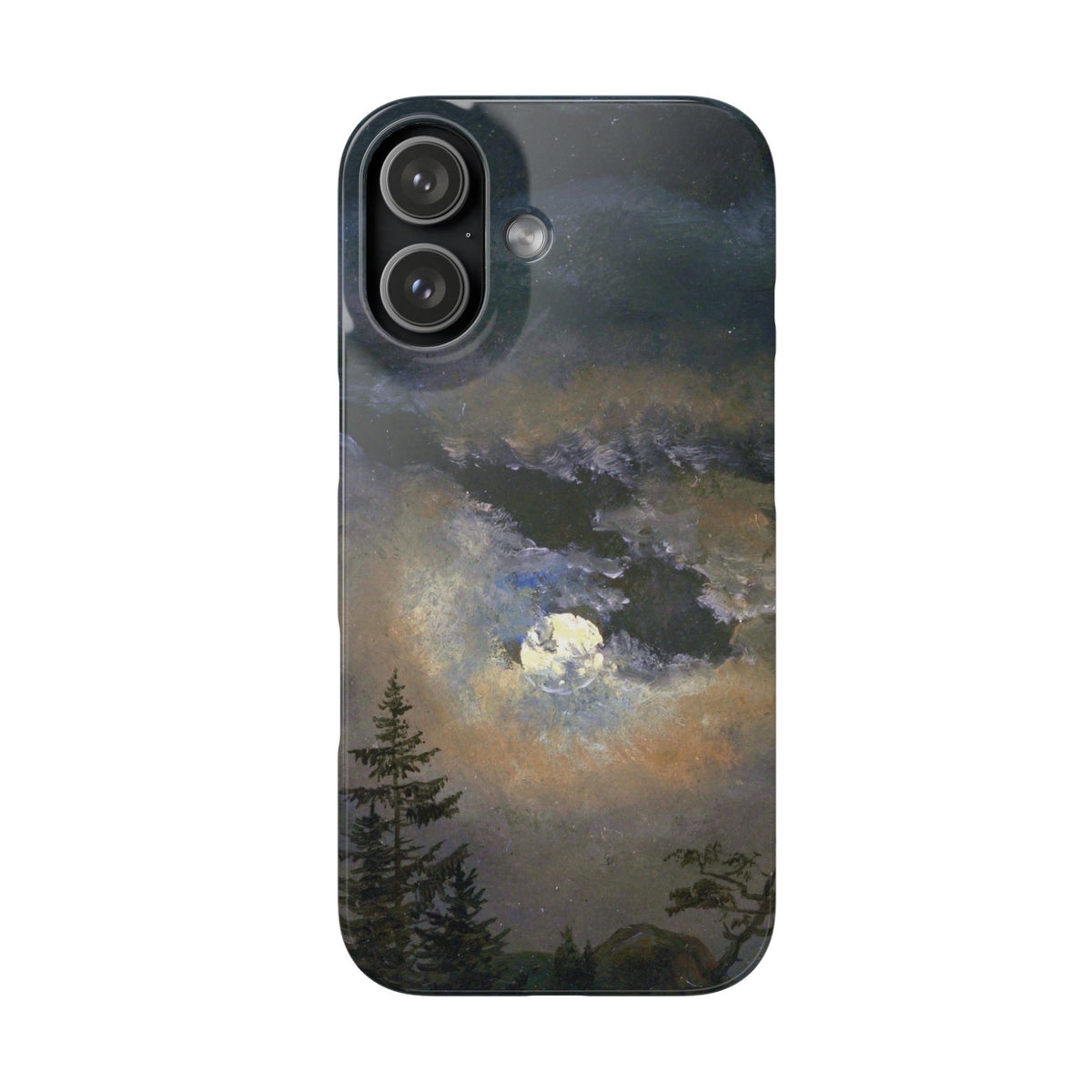 Study of a Cloud and Landscape by Moonlight by Johan Dahl - iPhone Slim Case