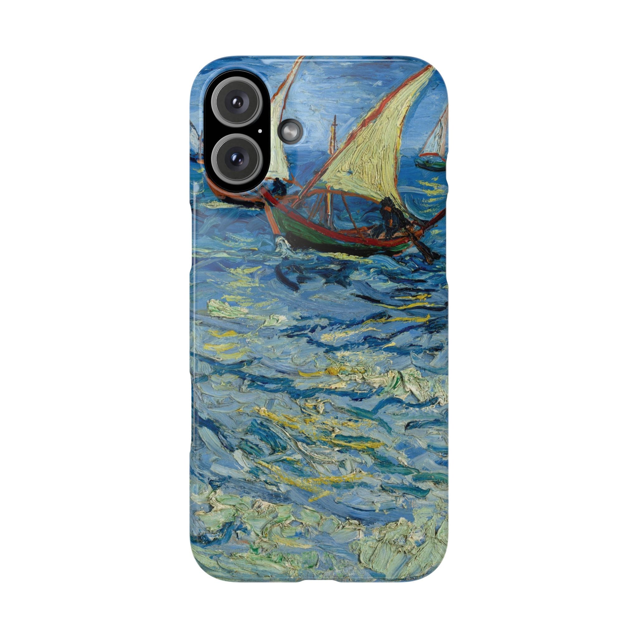 Fishing Boats at Sea by Vincent van Gogh - iPhone Slim Case