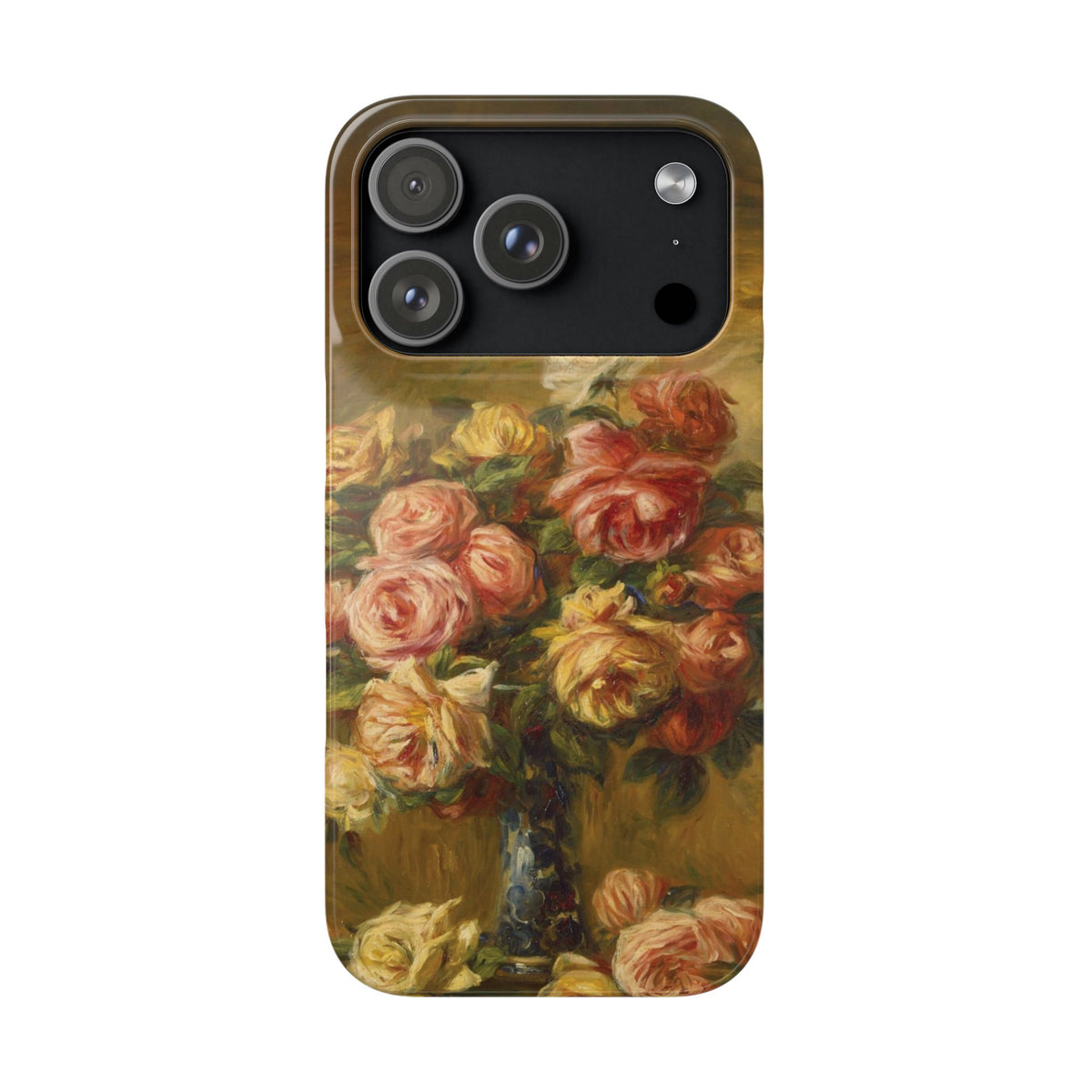 Roses in a Vase by Pierre Auguste Renoir - iPhone Slim Case