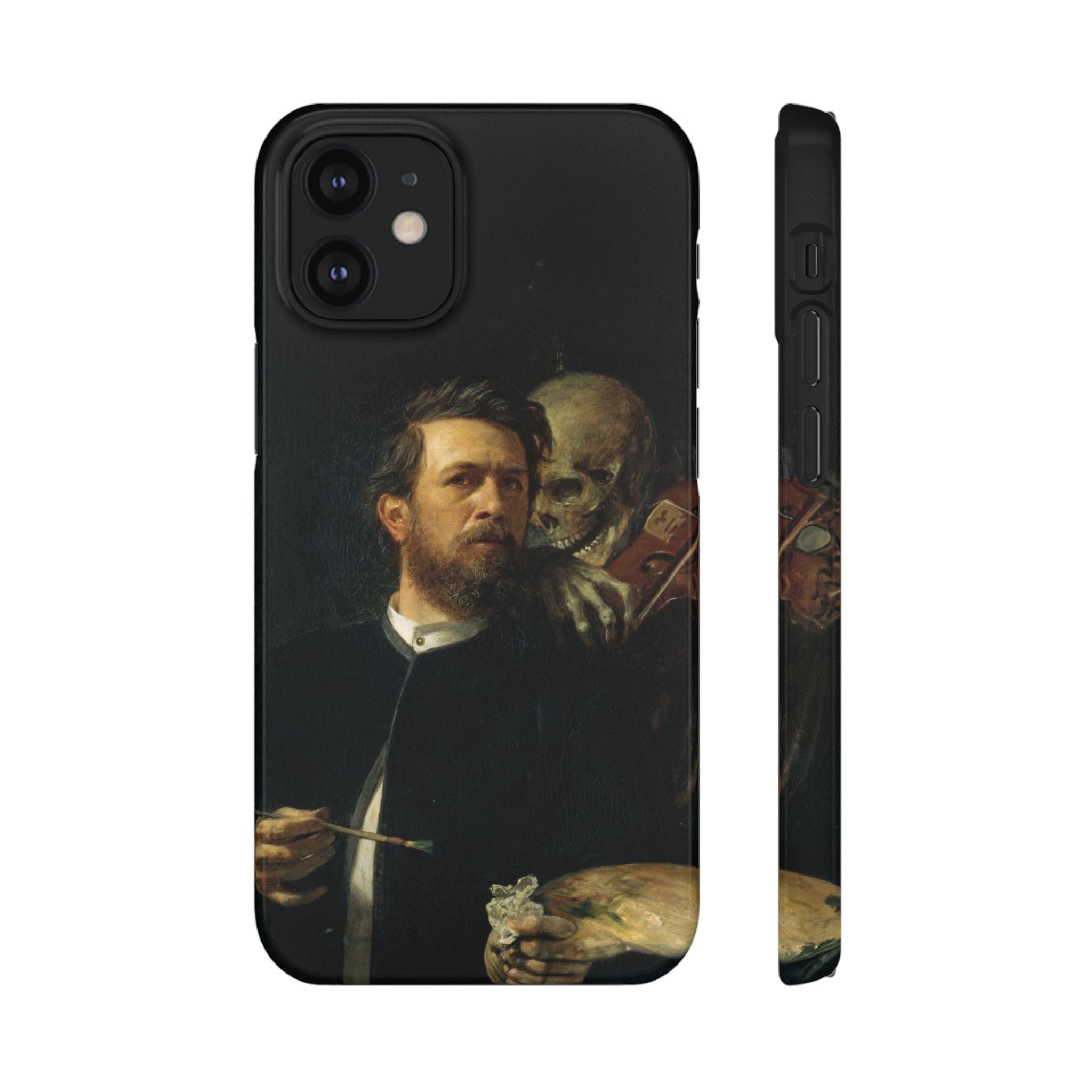 Self Portrait with Death Playing the Fiddle by Arnold Böcklin - iPhone Slim Case