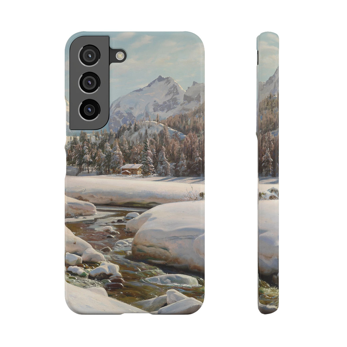 Winter landscape in Switzerland near Engadin by Peder Mork Monsted - Samsung Slim Case