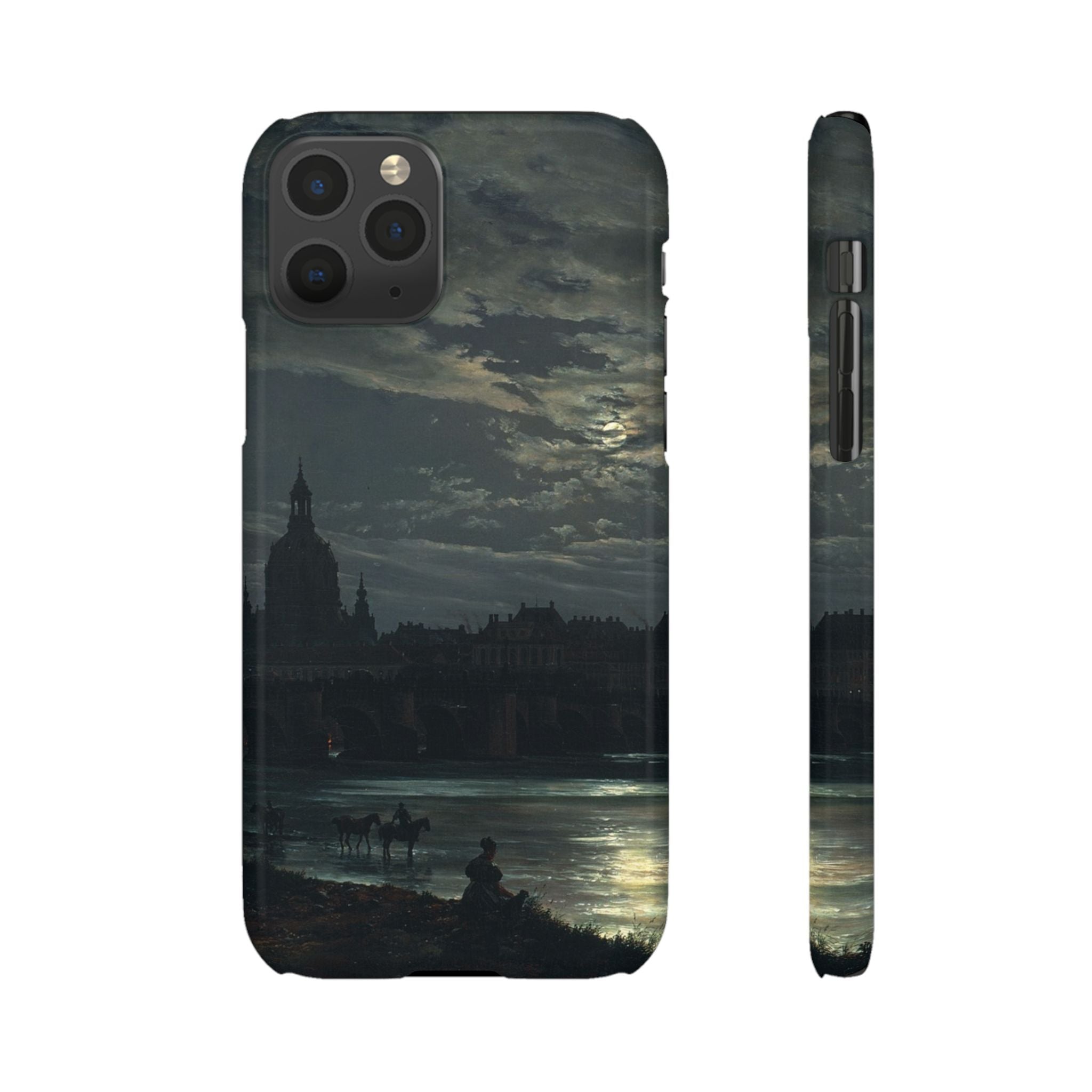 View of Dresden by Moonlight by Johan Dahl - iPhone Slim Case