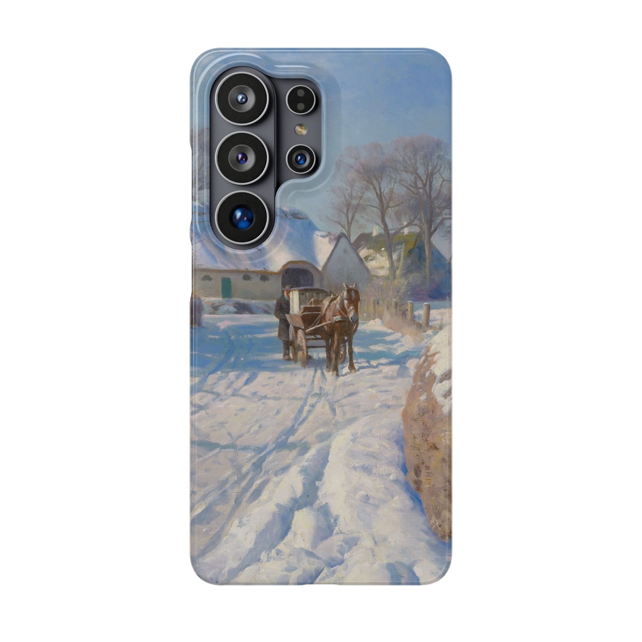 A village in the snow by Peder Mork Monsted - Samsung Slim Case