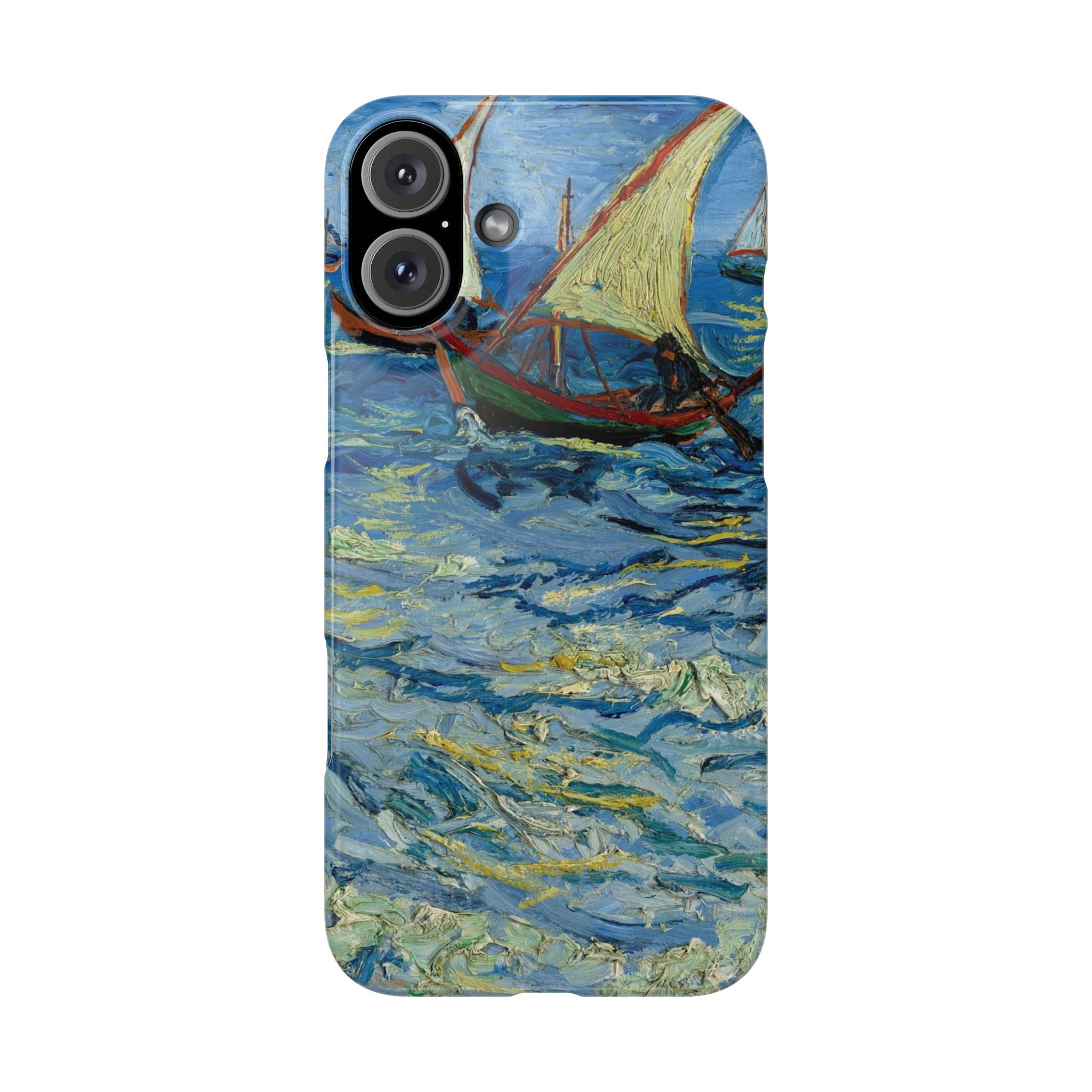 Fishing Boats at Sea by Vincent van Gogh - iPhone Slim Case
