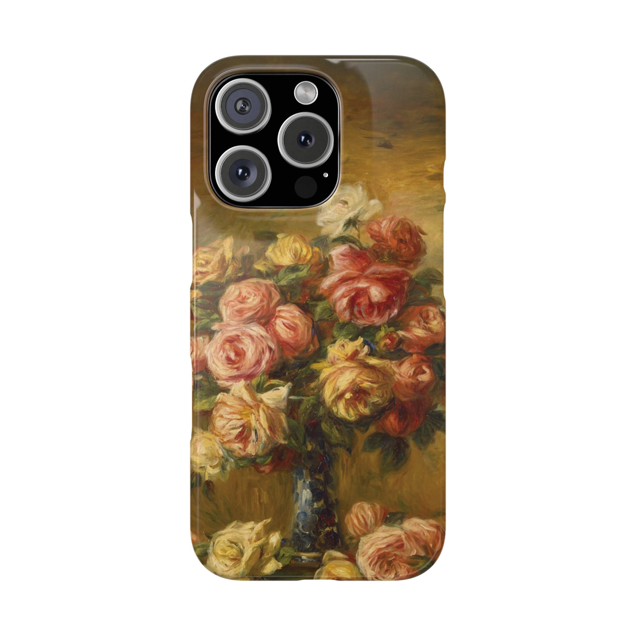 Roses in a Vase by Pierre Auguste Renoir - iPhone Slim Case