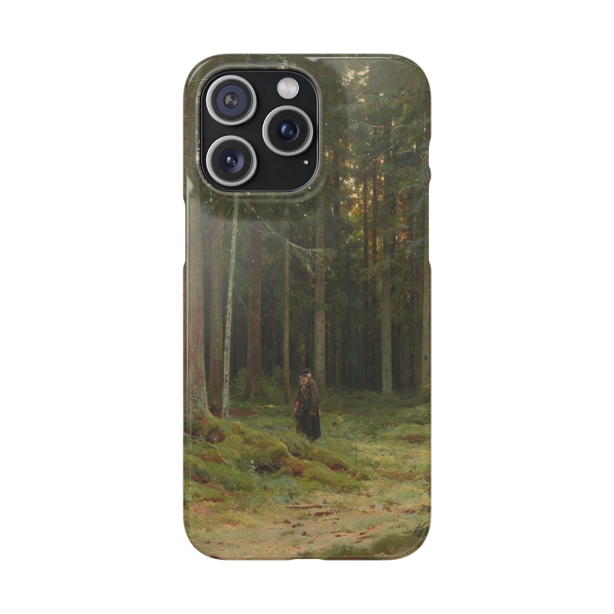 In the Forest of Countess Mordvinova Petergof by Ivan Ivanovich Shishkin - iPhone Slim Case