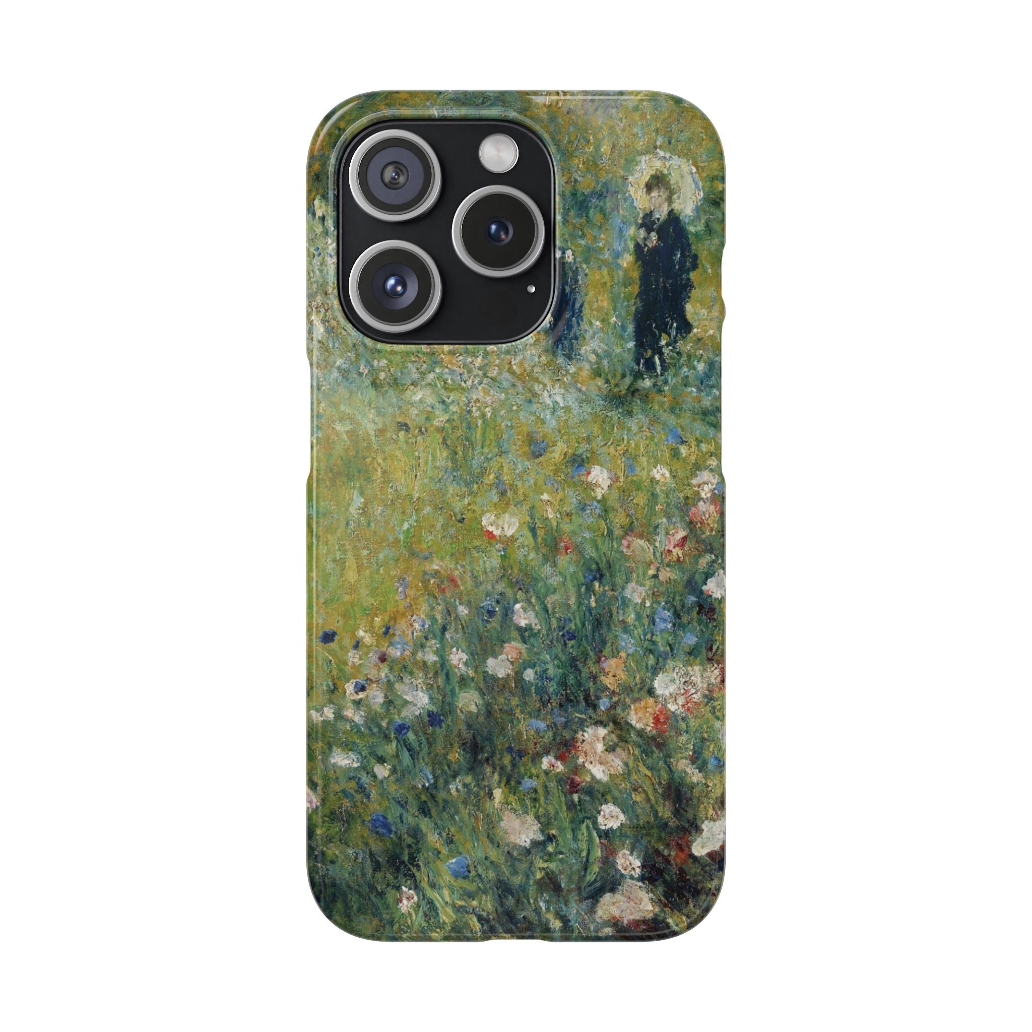Woman with a Parasol in a Garden by Pierre Auguste Renoir - iPhone Slim Case