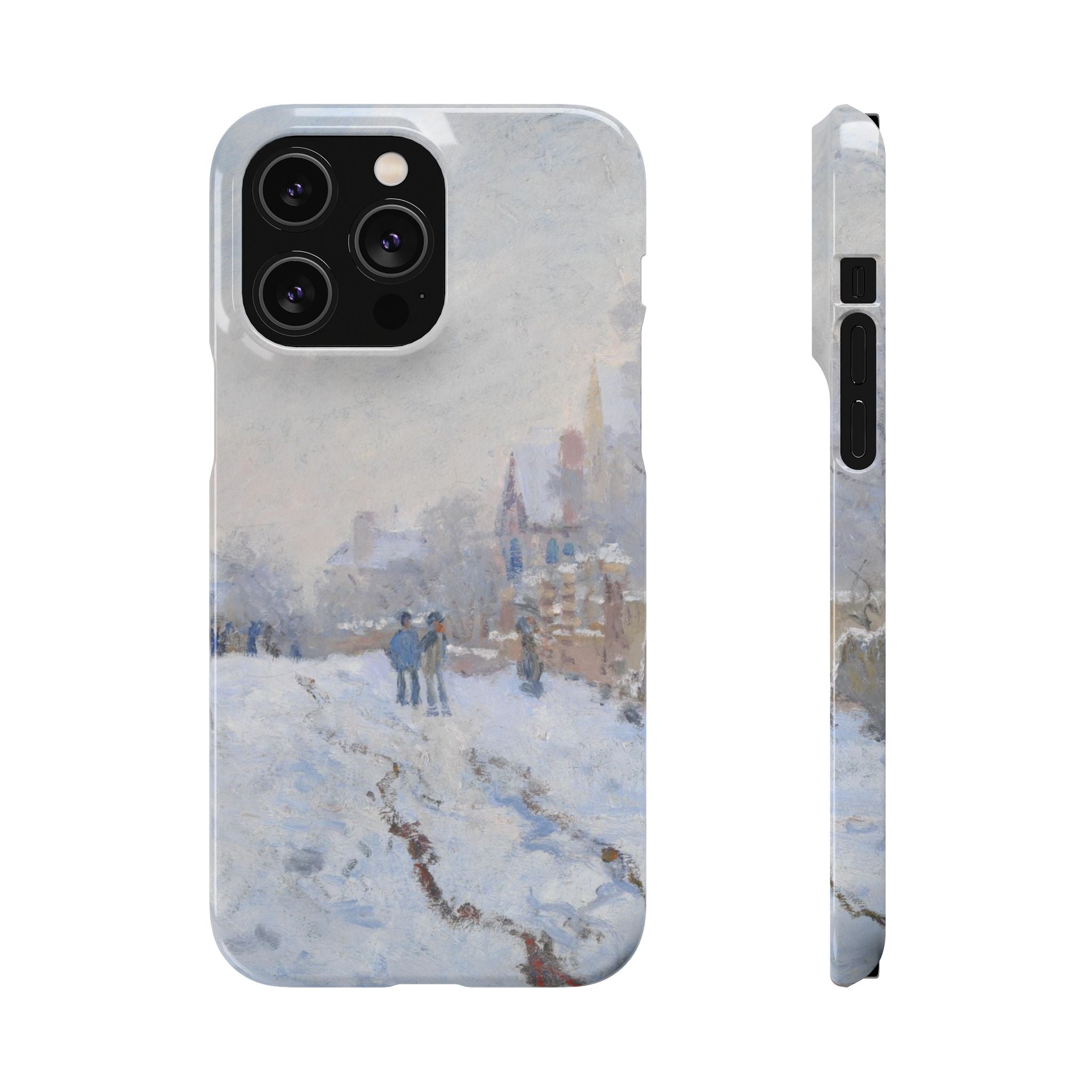 Snow Scene at Argenteuil by Claude Monet - iPhone Slim Case