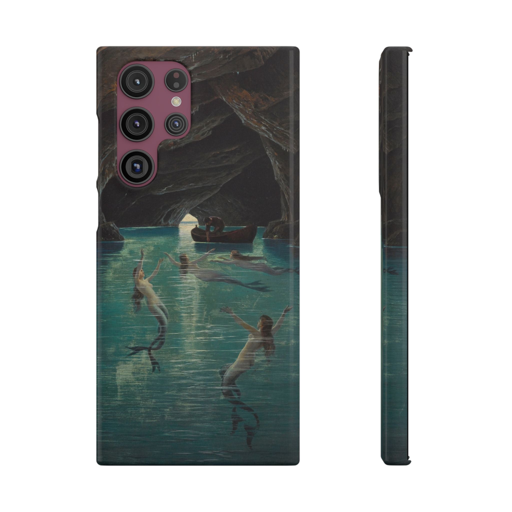 Fisherman and Mermaids in the Blue Grotto on Capri by Hermann Corrodi - Samsung Slim Case