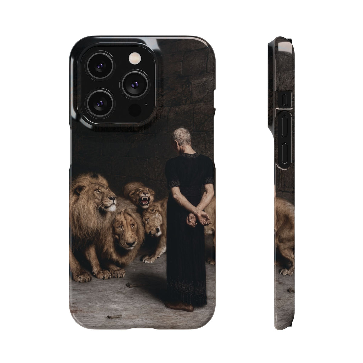 Daniel in the Lion's Den by Briton Riviere - iPhone Slim Case