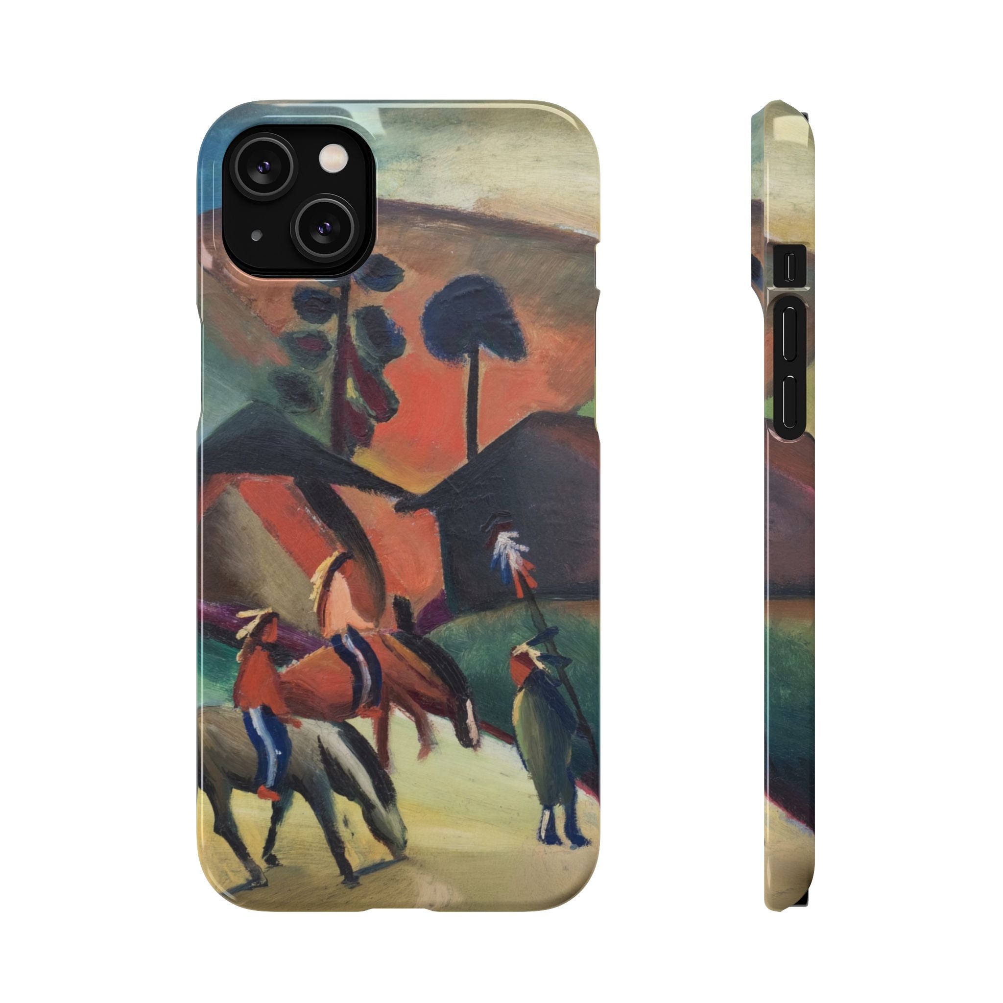 Indians on Horsebacks by August Macke - iPhone Slim Case