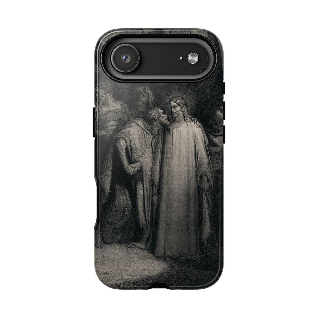 The Holy Bible: Plate CXLI “The Judas Kiss” by Gustave Doré - iPhone Tough Case