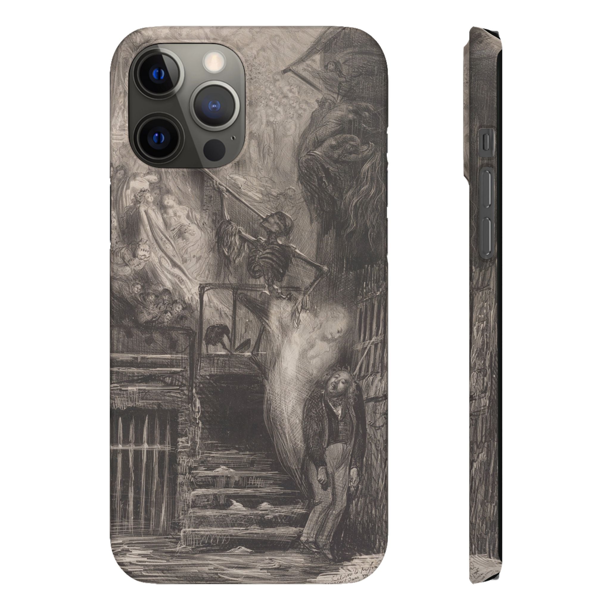 La Rue de la Vieille Lanterne (The Suicide of Gérard de Nerval) by Gustave Doré - iPhone Slim Case
