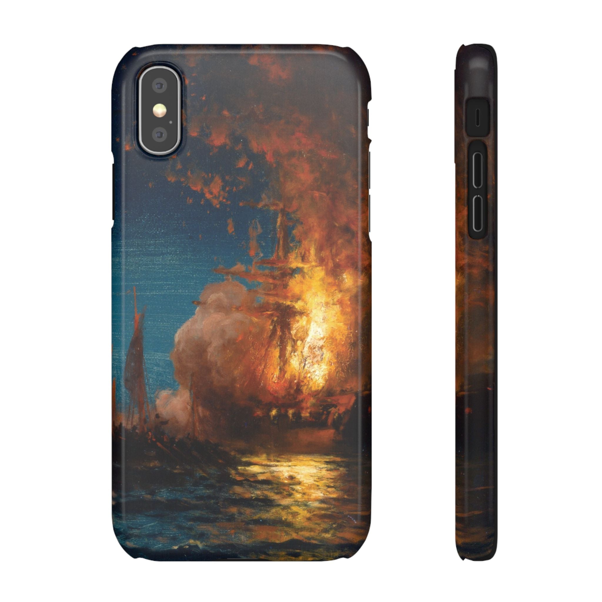 Burning of the Frigate Philadelphia in the Harbor of Tripoli by Edward Moran - iPhone Slim Case