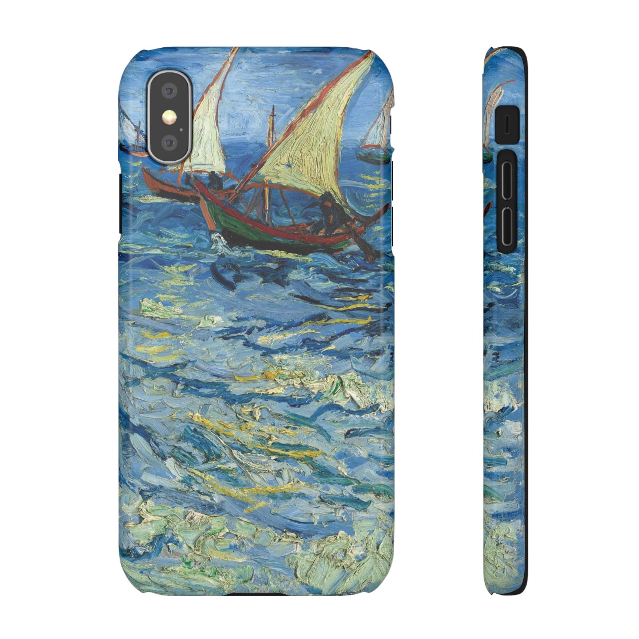Fishing Boats at Sea by Vincent van Gogh - iPhone Slim Case