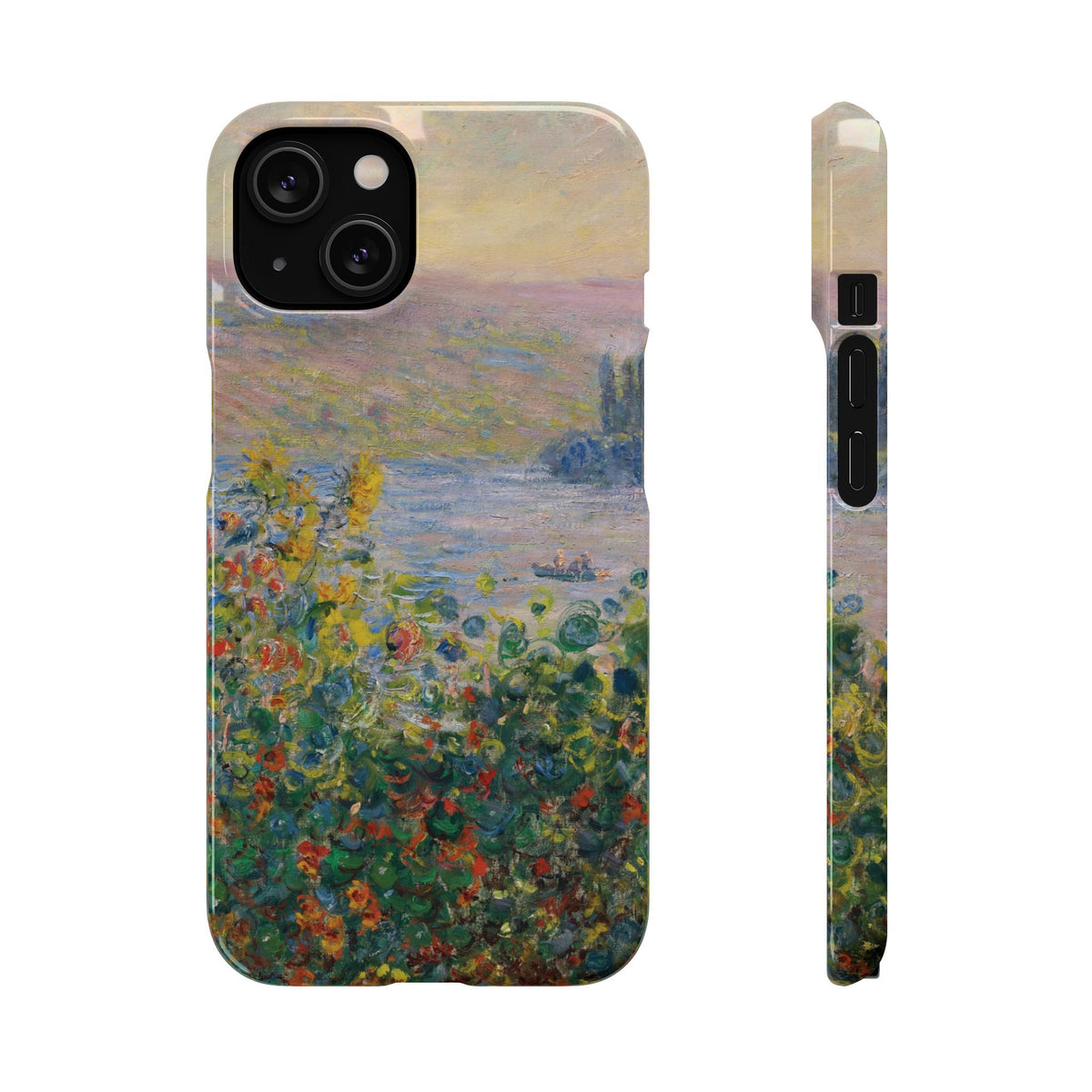 Flower Beds at Vétheuil by Claude Monet - iPhone Slim Case