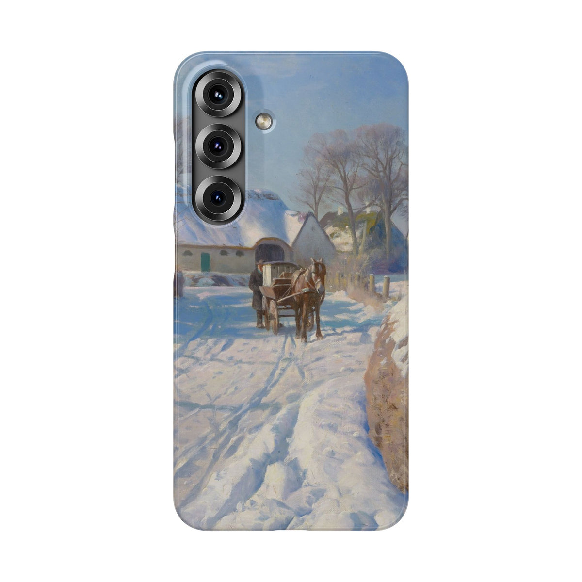 A village in the snow by Peder Mork Monsted - Samsung Slim Case