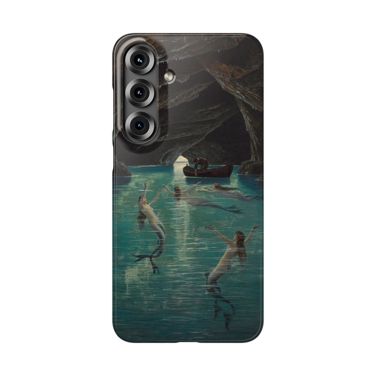 Fisherman and Mermaids in the Blue Grotto on Capri by Hermann Corrodi - Samsung Slim Case