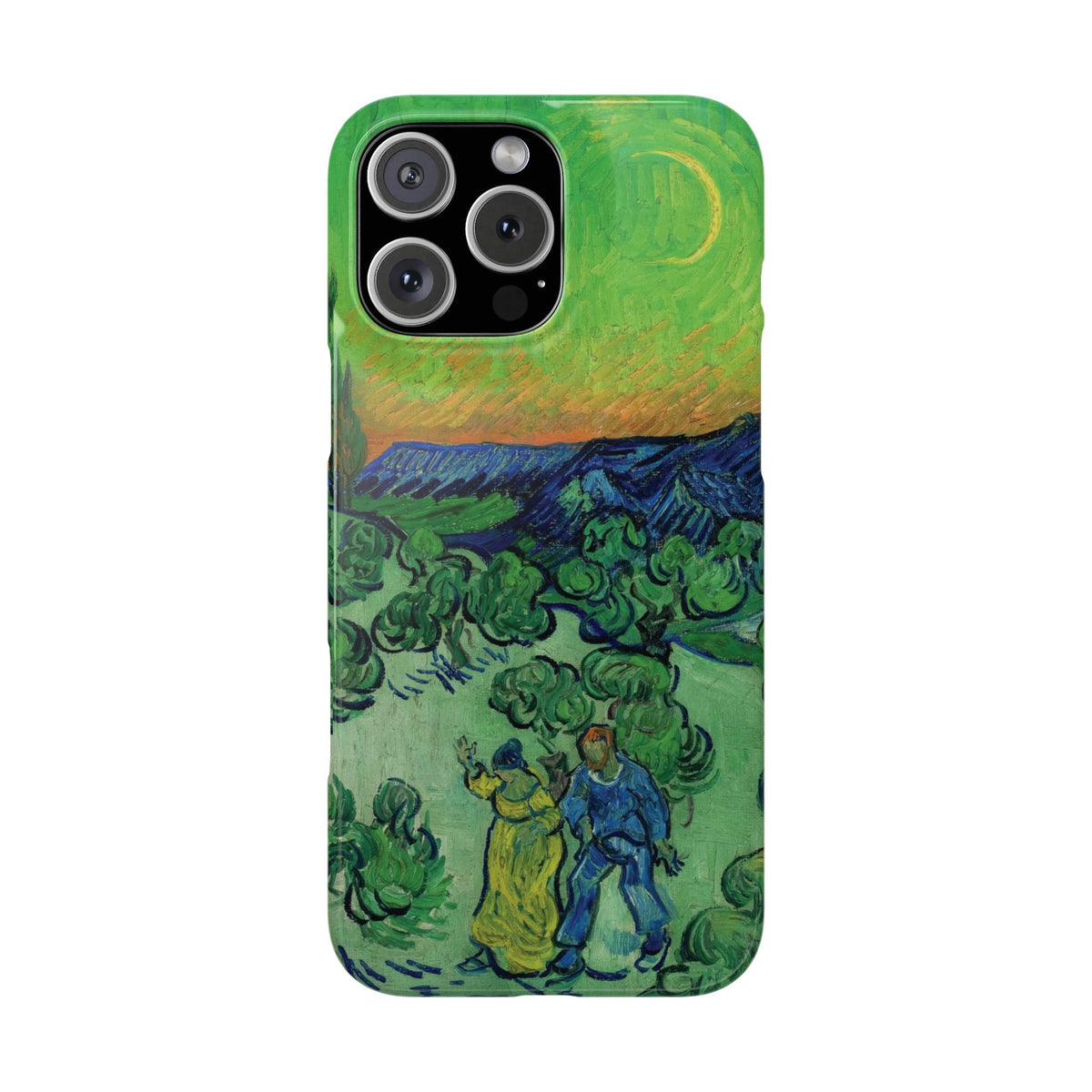 Landscape with Couple Walking and Crescent Moon by Vincent van Gogh- iPhone Slim Case