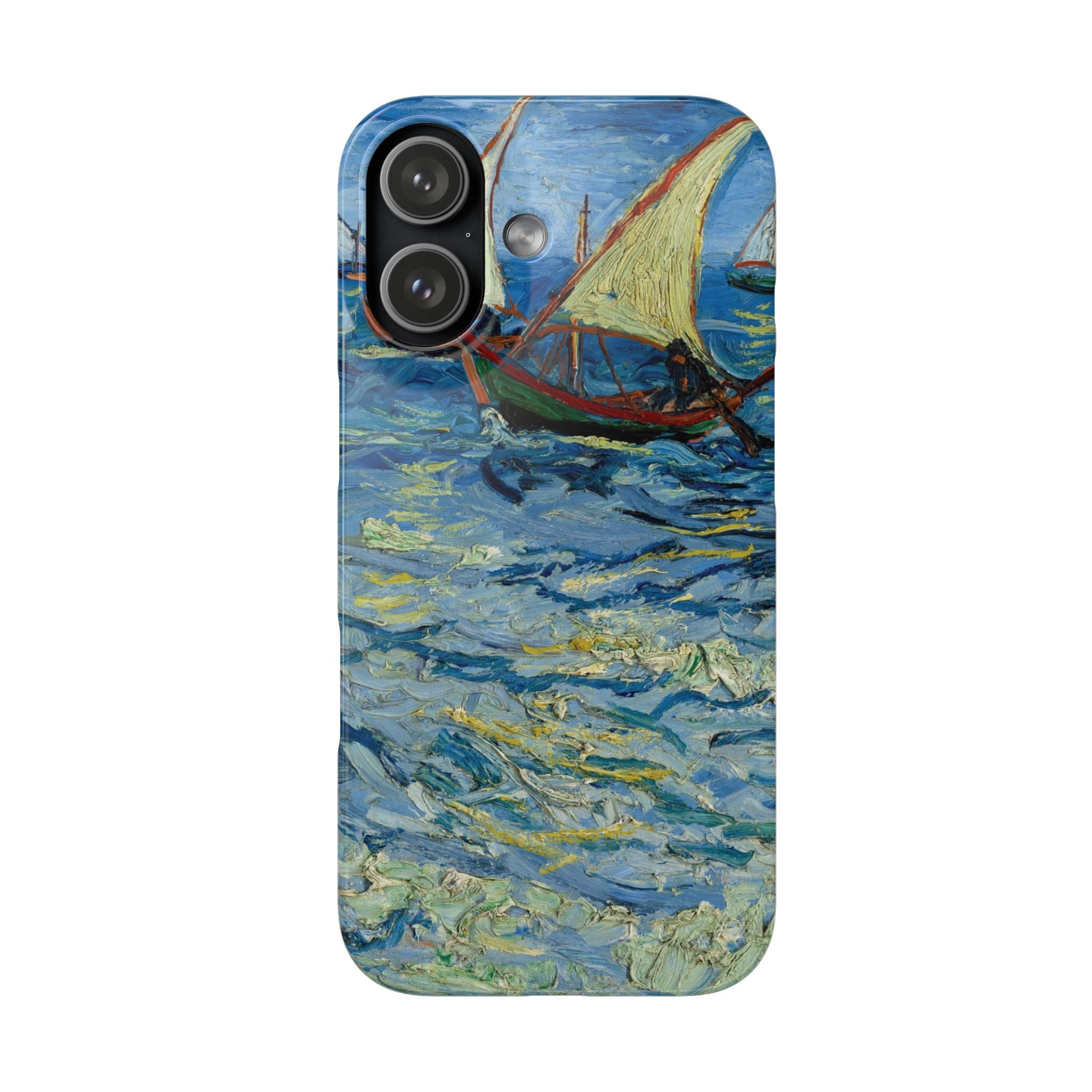 Fishing Boats at Sea by Vincent van Gogh - iPhone Slim Case