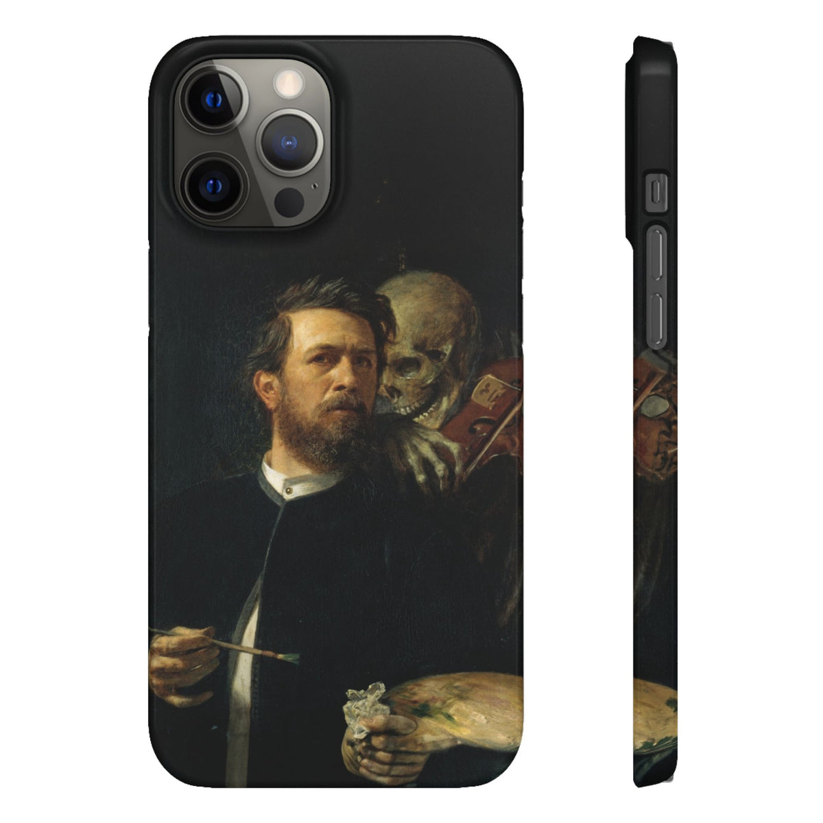 Self Portrait with Death Playing the Fiddle by Arnold Böcklin - iPhone Slim Case
