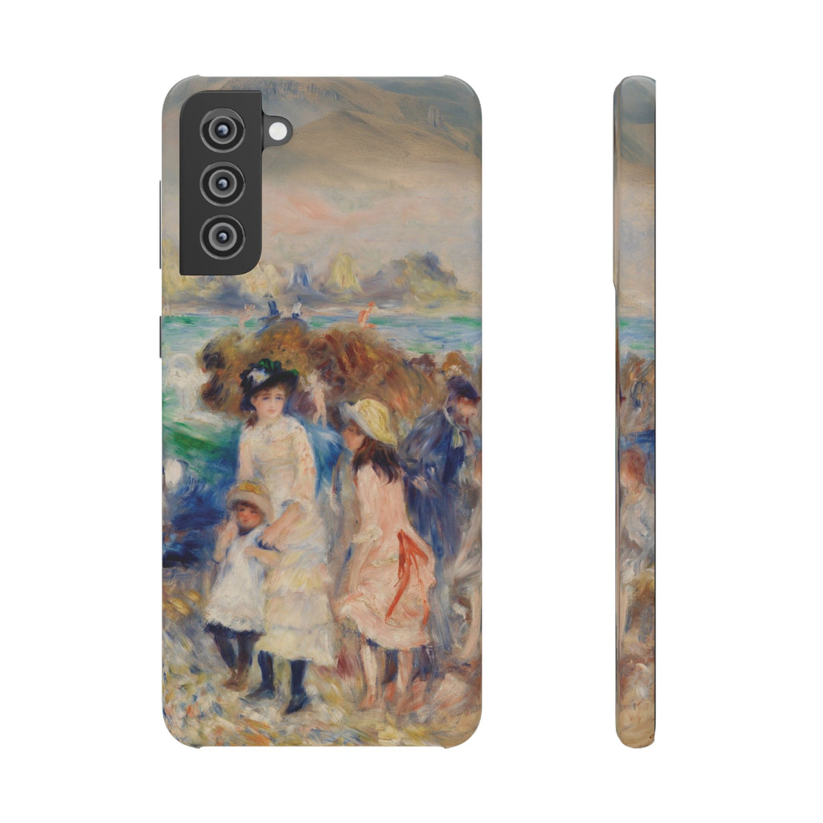 Children at the Beach at Guernsey by Pierre Auguste Renoir - Samsung Slim Case