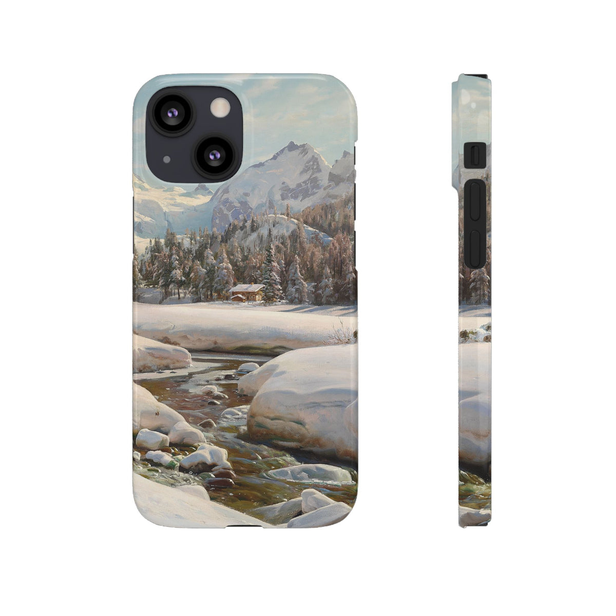 Winter landscape in Switzerland near Engadin by Peder Mork Monsted - iPhone Slim Case