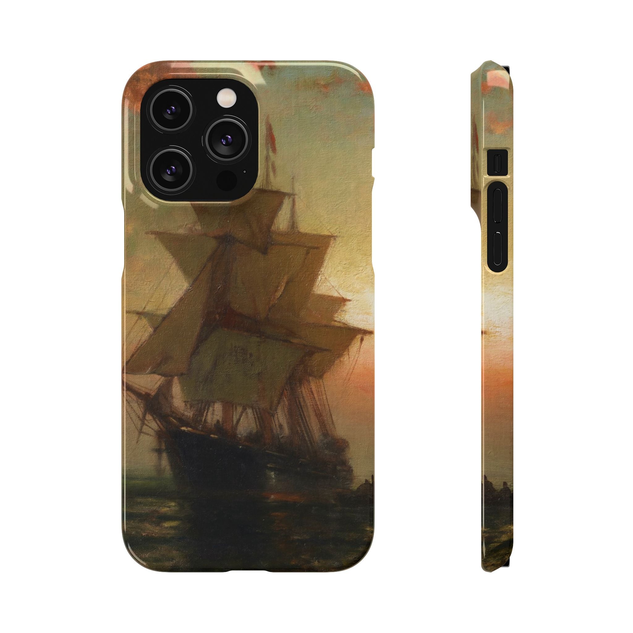Ships at Night by Edward Moran - iPhone Slim Case
