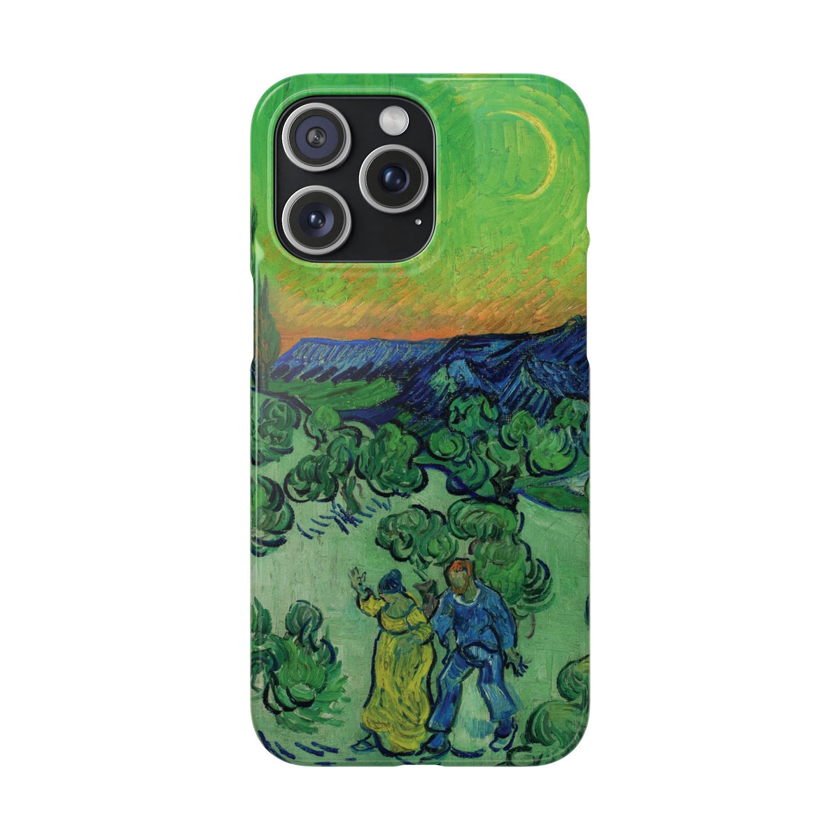 Landscape with Couple Walking and Crescent Moon by Vincent van Gogh- iPhone Slim Case