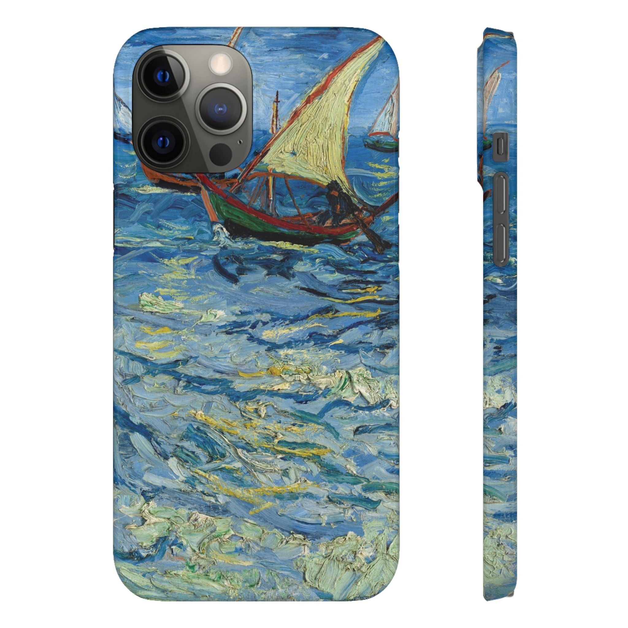Fishing Boats at Sea by Vincent van Gogh - iPhone Slim Case