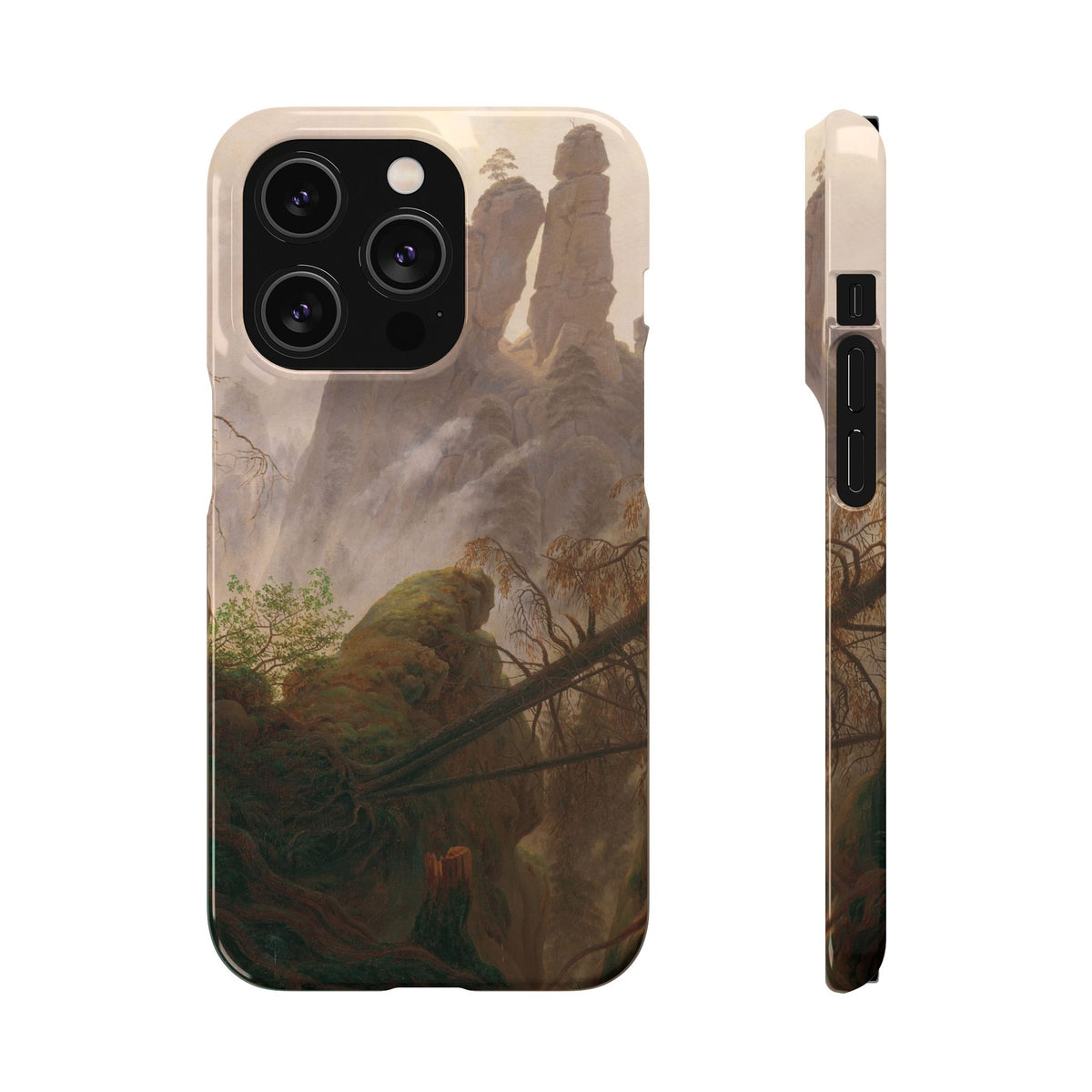Rocky Landscape in the Elbe Sandstone Mountains by Caspar David Friedrich - iPhone Slim Case