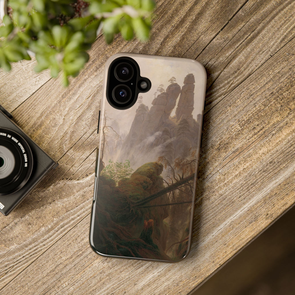 Rocky Landscape in the Elbe Sandstone Mountains by Caspar David Friedrich - iPhone Tough Case