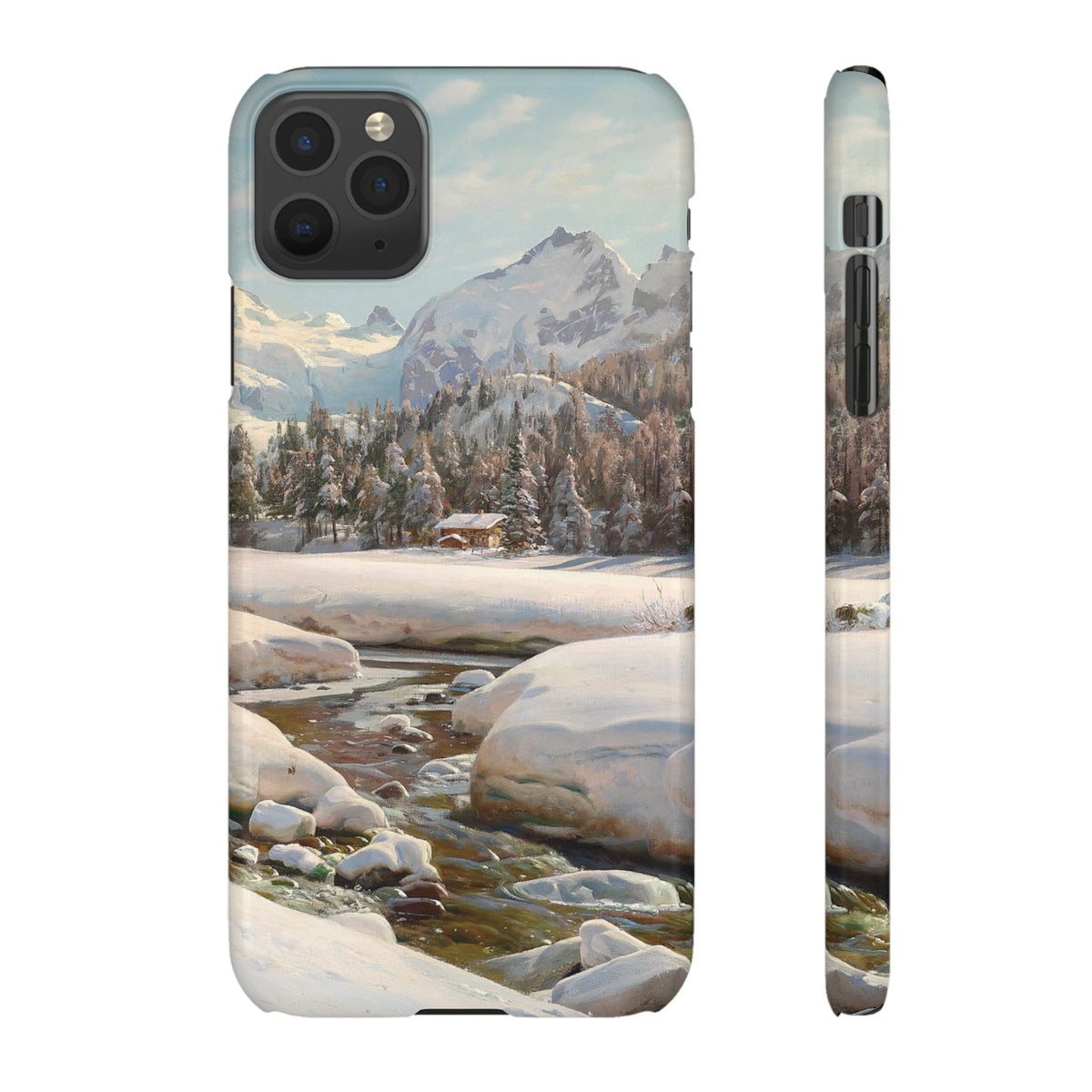 Winter landscape in Switzerland near Engadin by Peder Mork Monsted - iPhone Slim Case