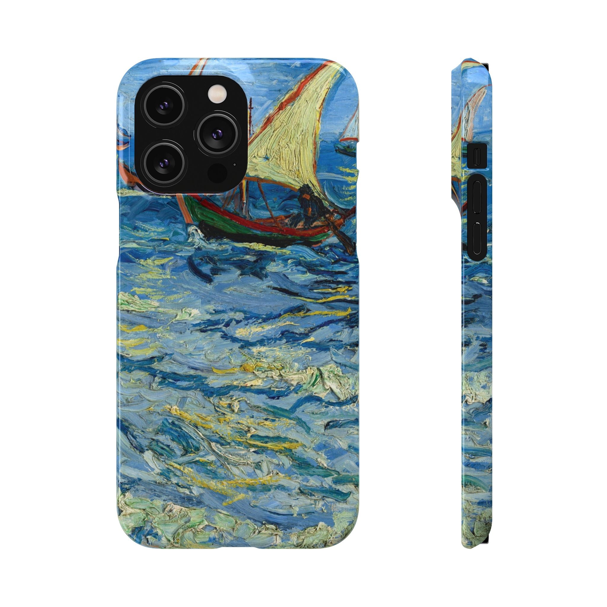 Fishing Boats at Sea by Vincent van Gogh - iPhone Slim Case
