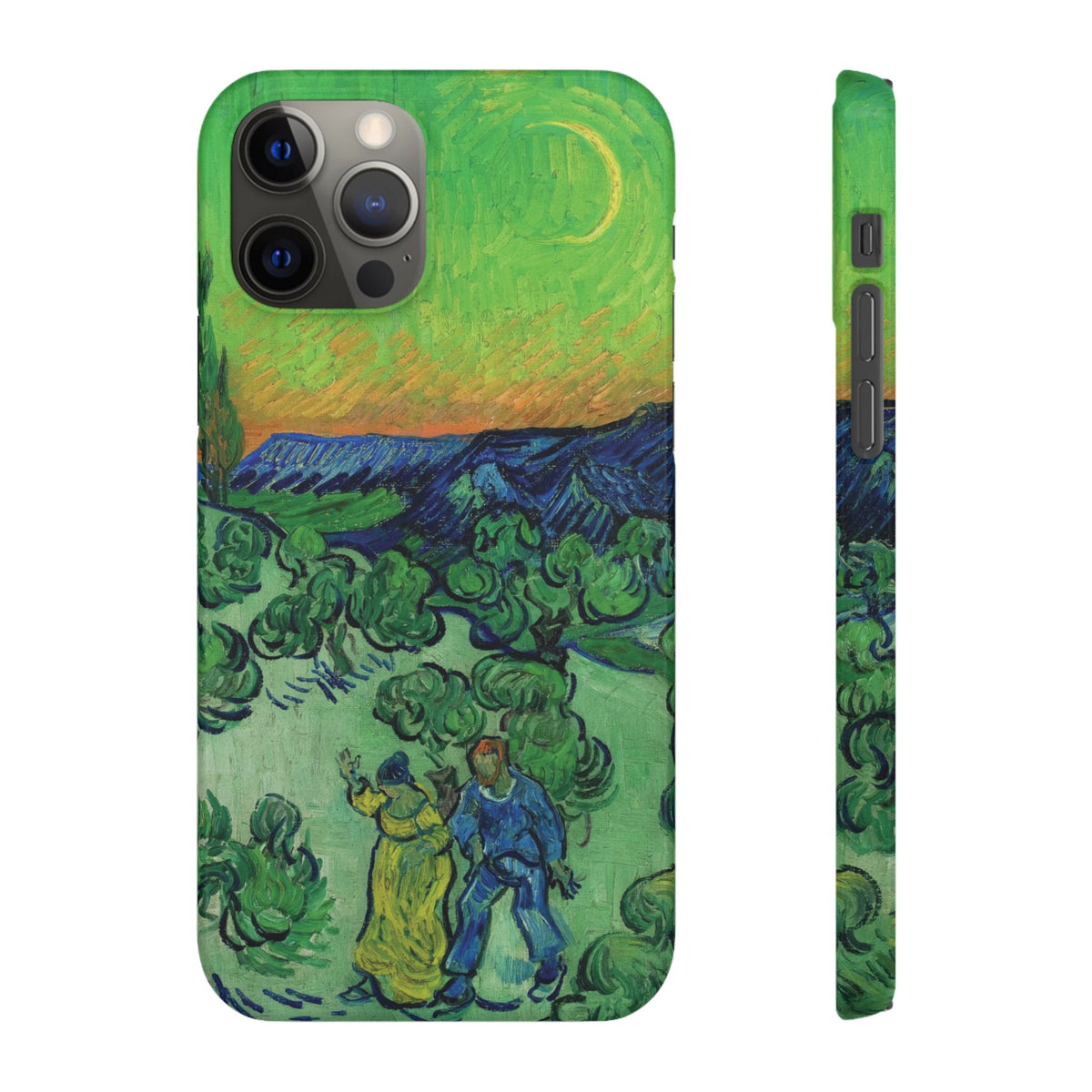 Landscape with Couple Walking and Crescent Moon by Vincent van Gogh- iPhone Slim Case
