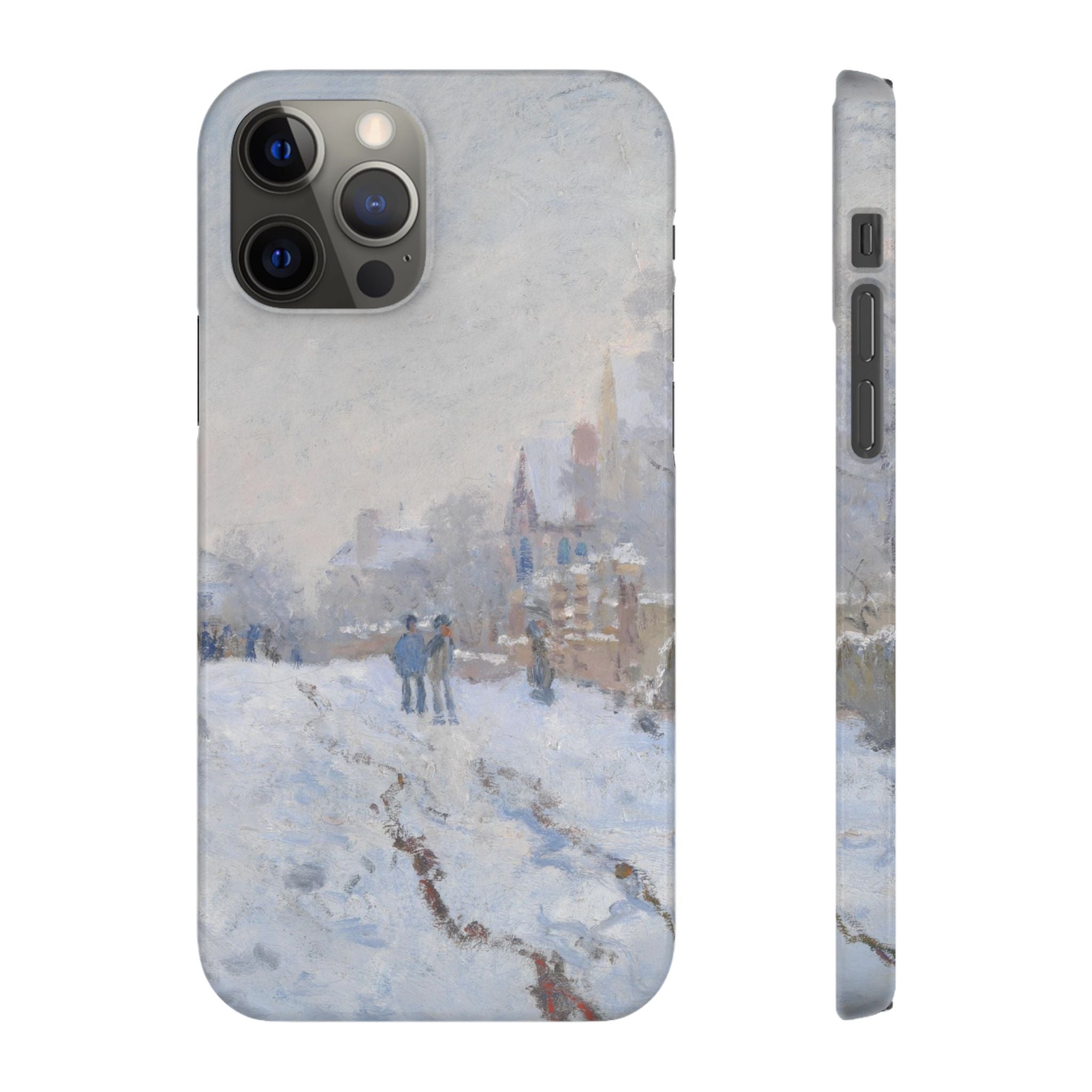 Snow Scene at Argenteuil by Claude Monet - iPhone Slim Case