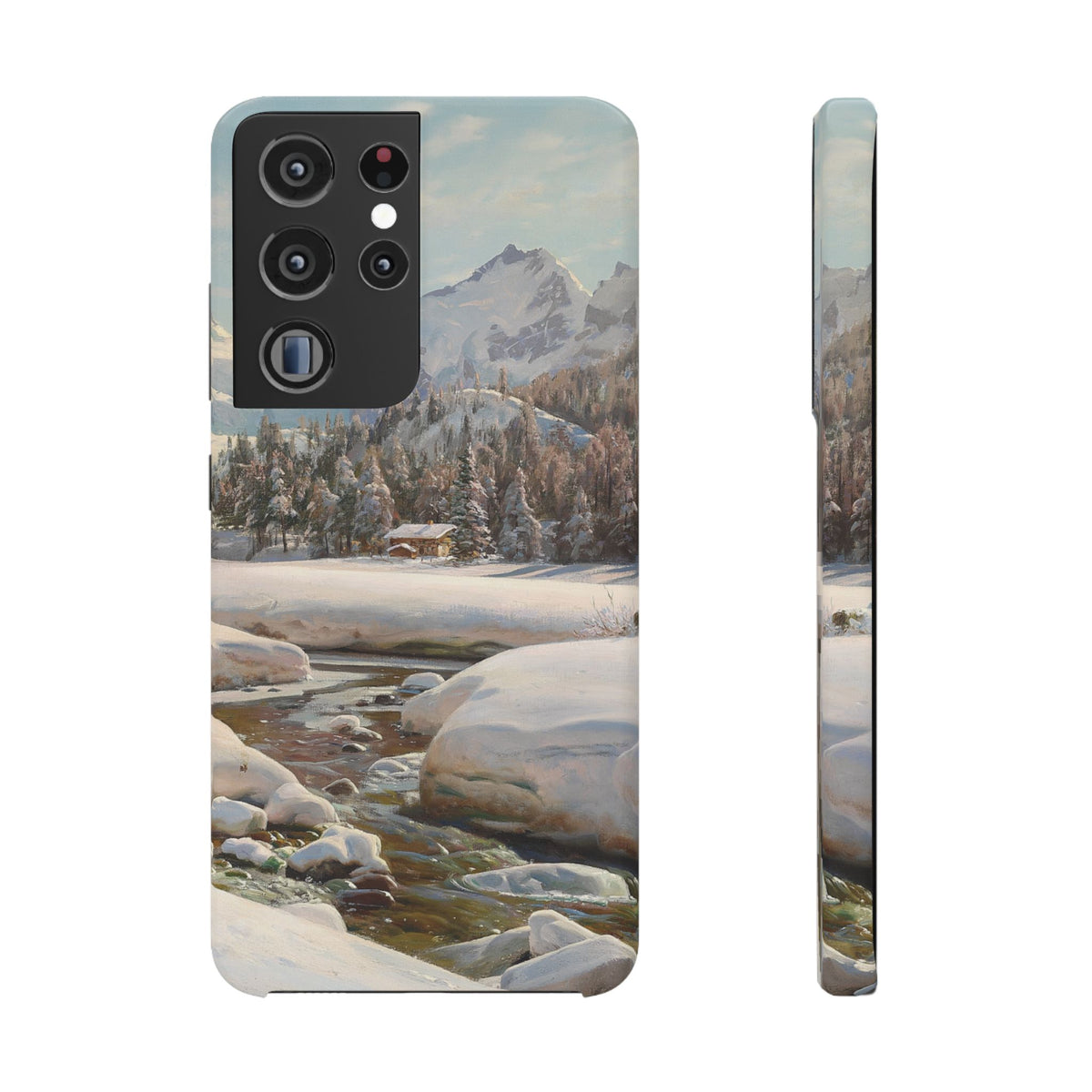 Winter landscape in Switzerland near Engadin by Peder Mork Monsted - Samsung Slim Case