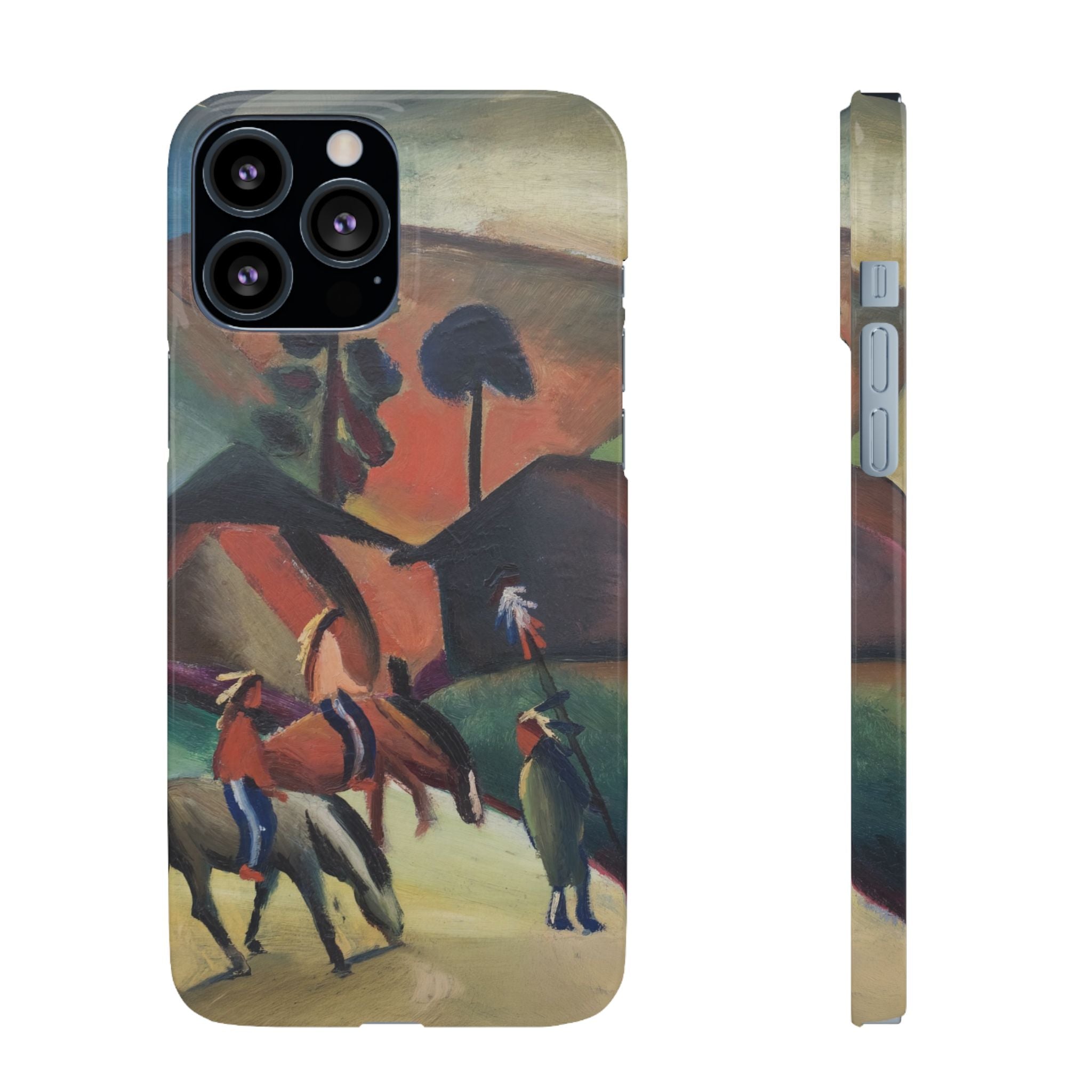 Indians on Horsebacks by August Macke - iPhone Slim Case