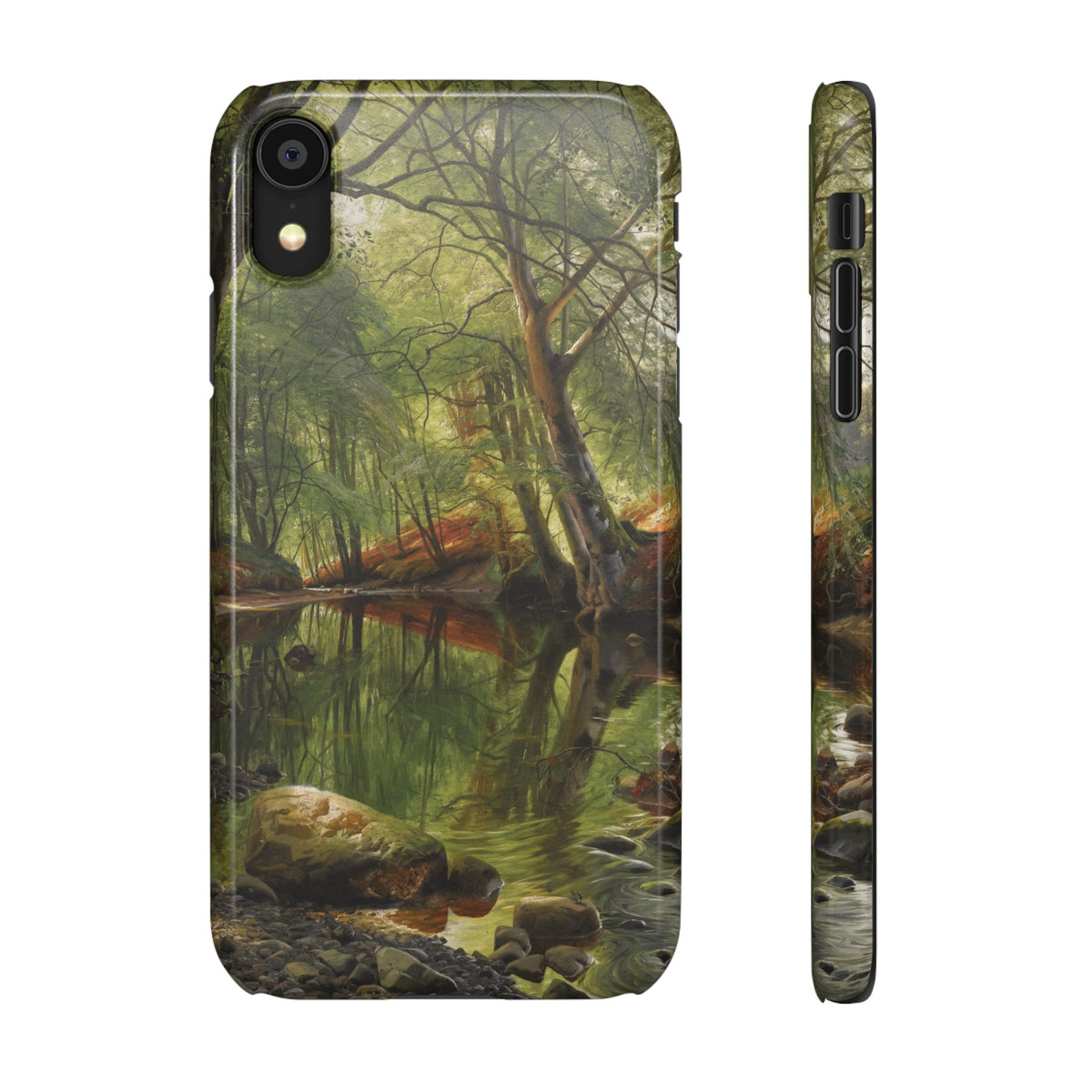 A woodland stream by Peder Mork Monsted - iPhone Slim Case