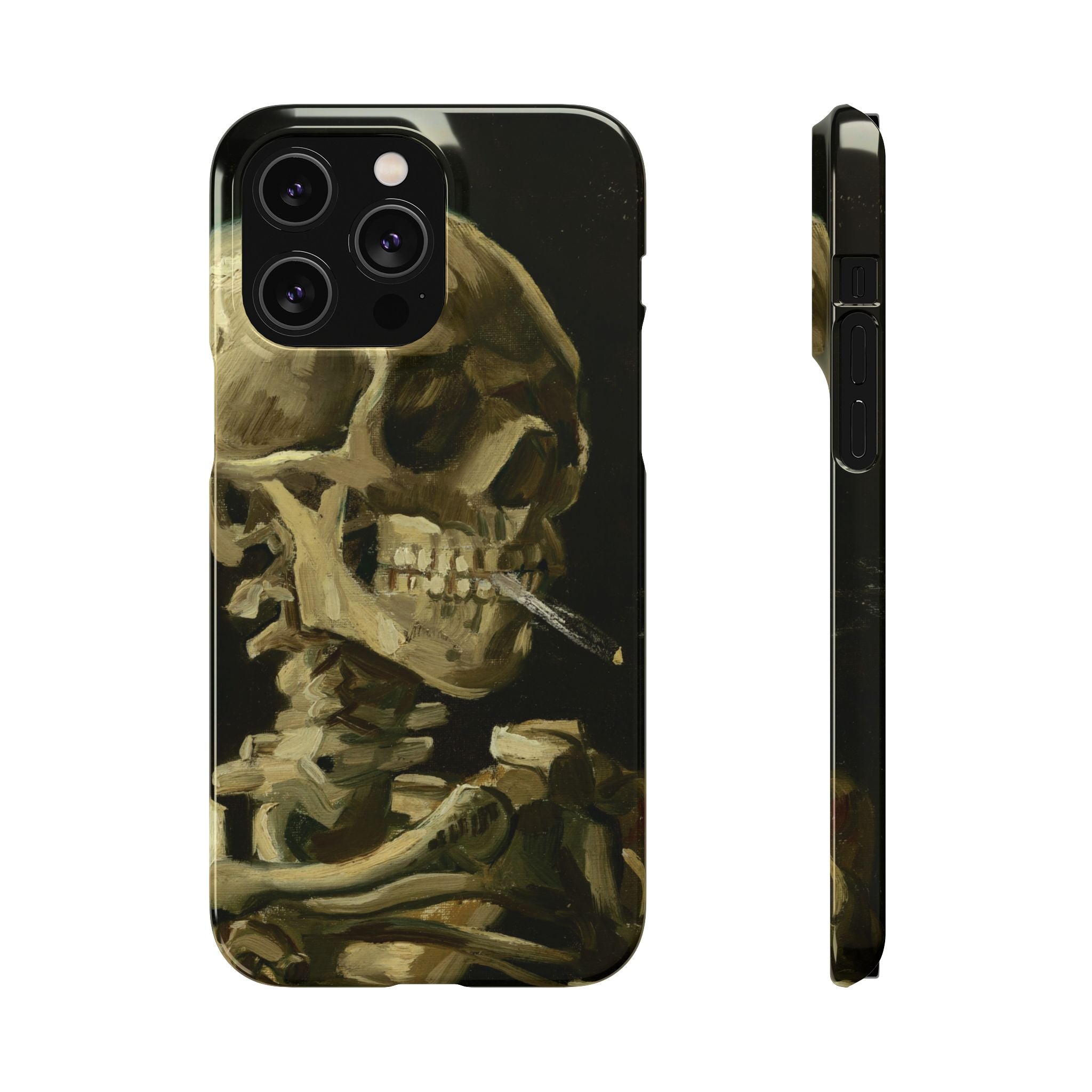 Skeleton with Cigarette by Van Gogh - iPhone Slim Case