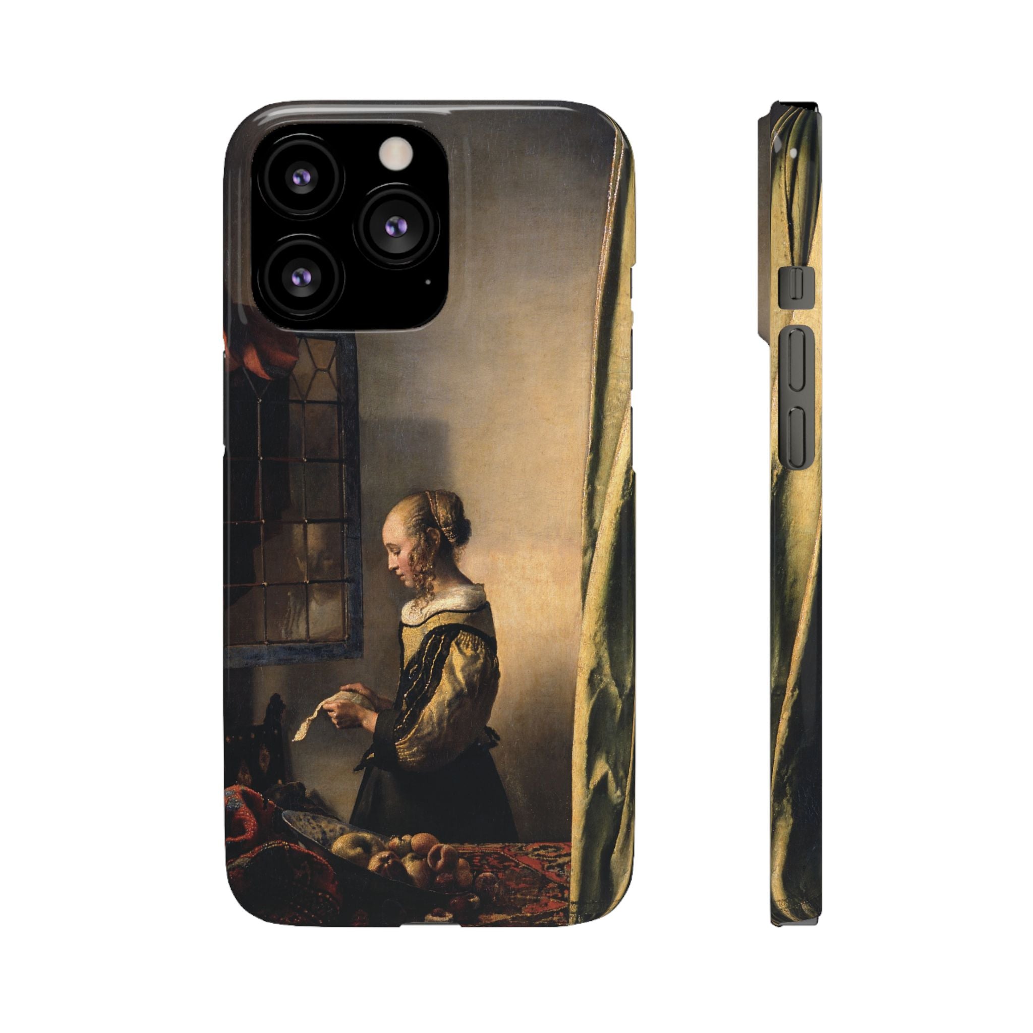 Girl Reading a Letter by an Open Window by Johannes Vermeer - iPhone Slim Case