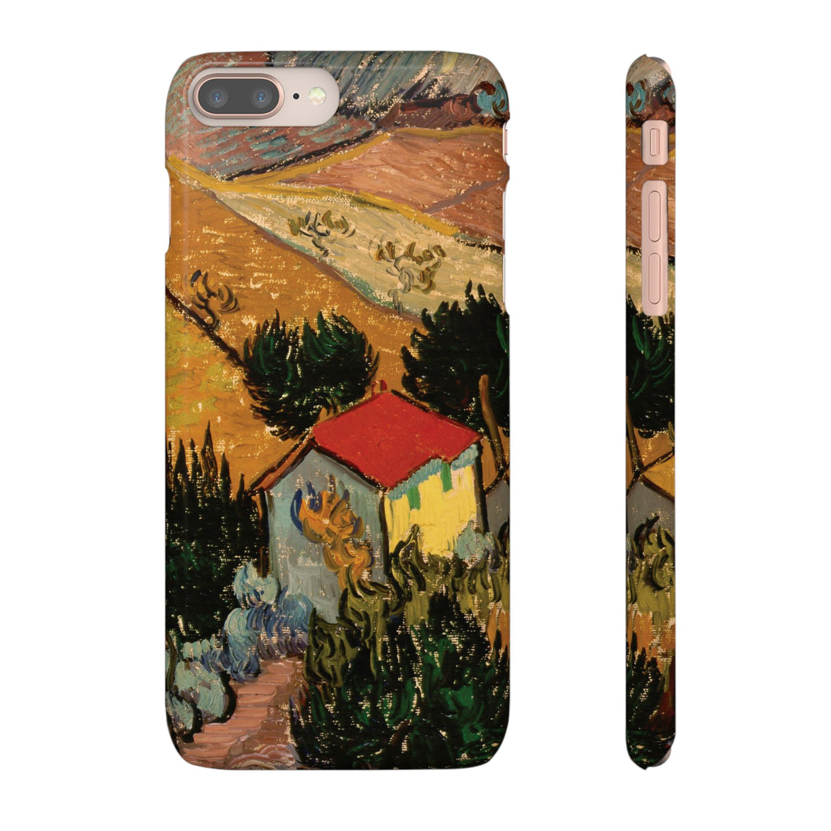 Landscape with House and Ploughman by Vincent van Gogh - iPhone Slim Case