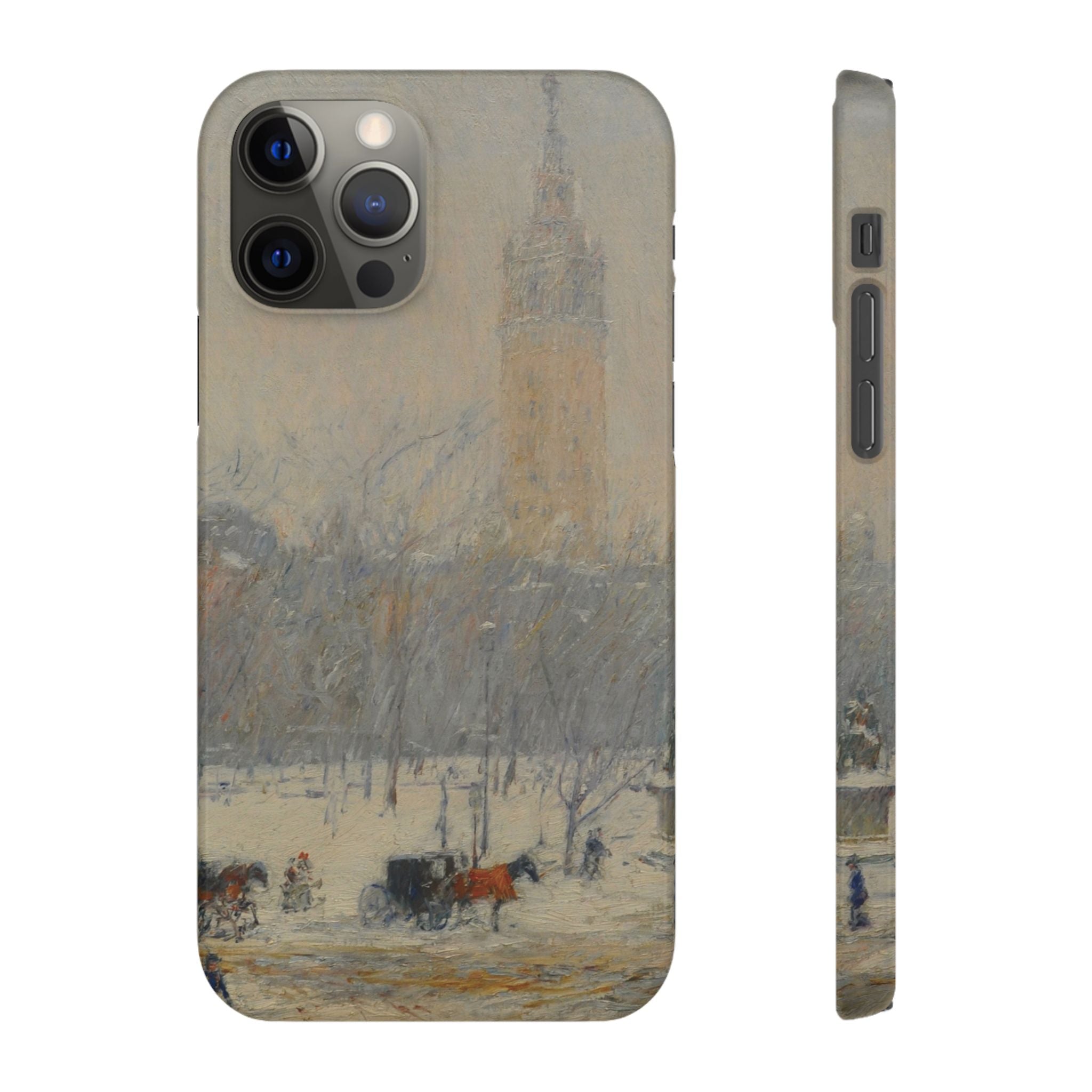Snowstorm, Madison Square by Childe Hassam - iPhone Slim Case