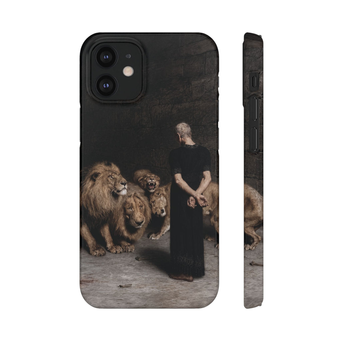 Daniel in the Lion's Den by Briton Riviere - iPhone Slim Case