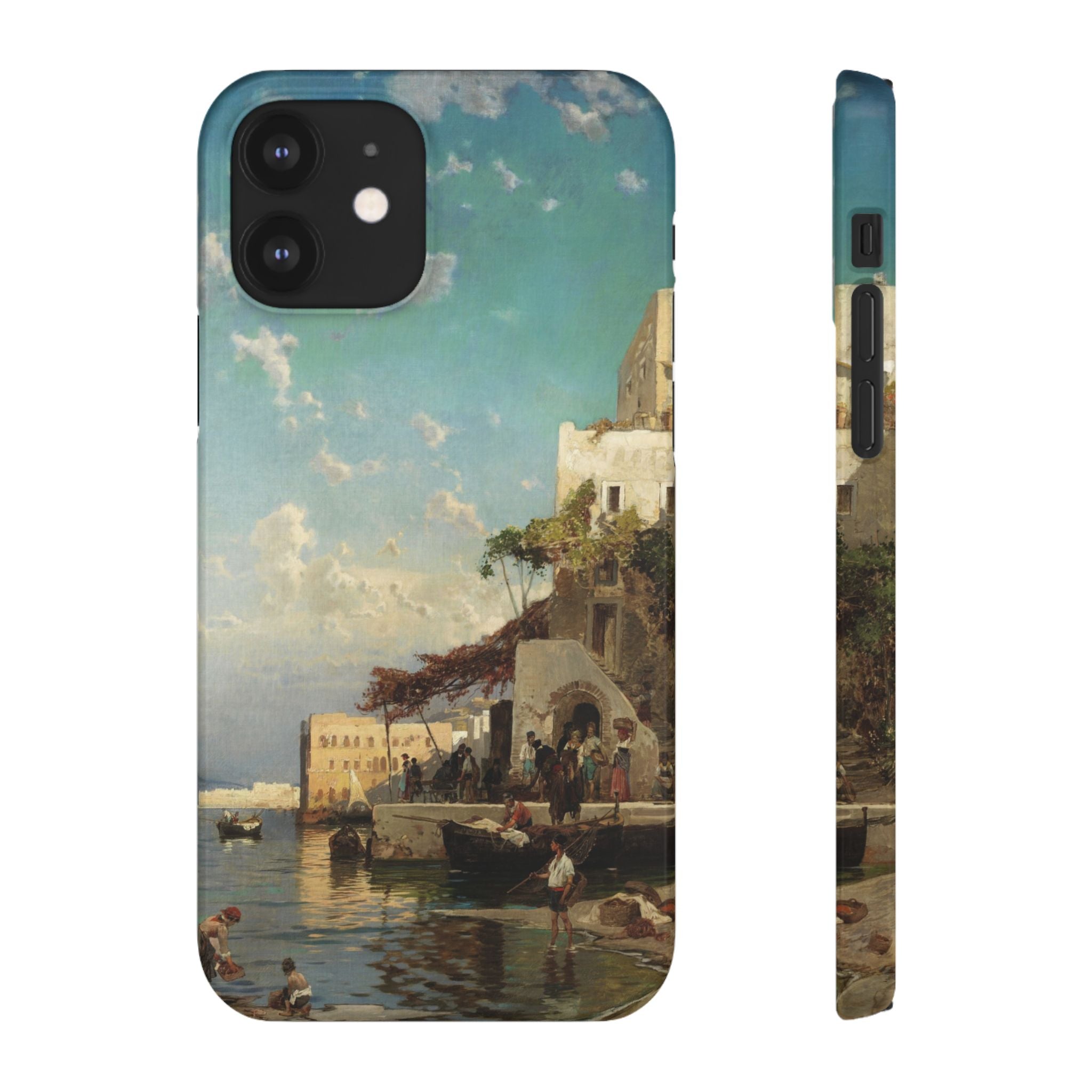 Evening Meeting of the Fishermen by Hermann Corrodi - iPhone Slim Case