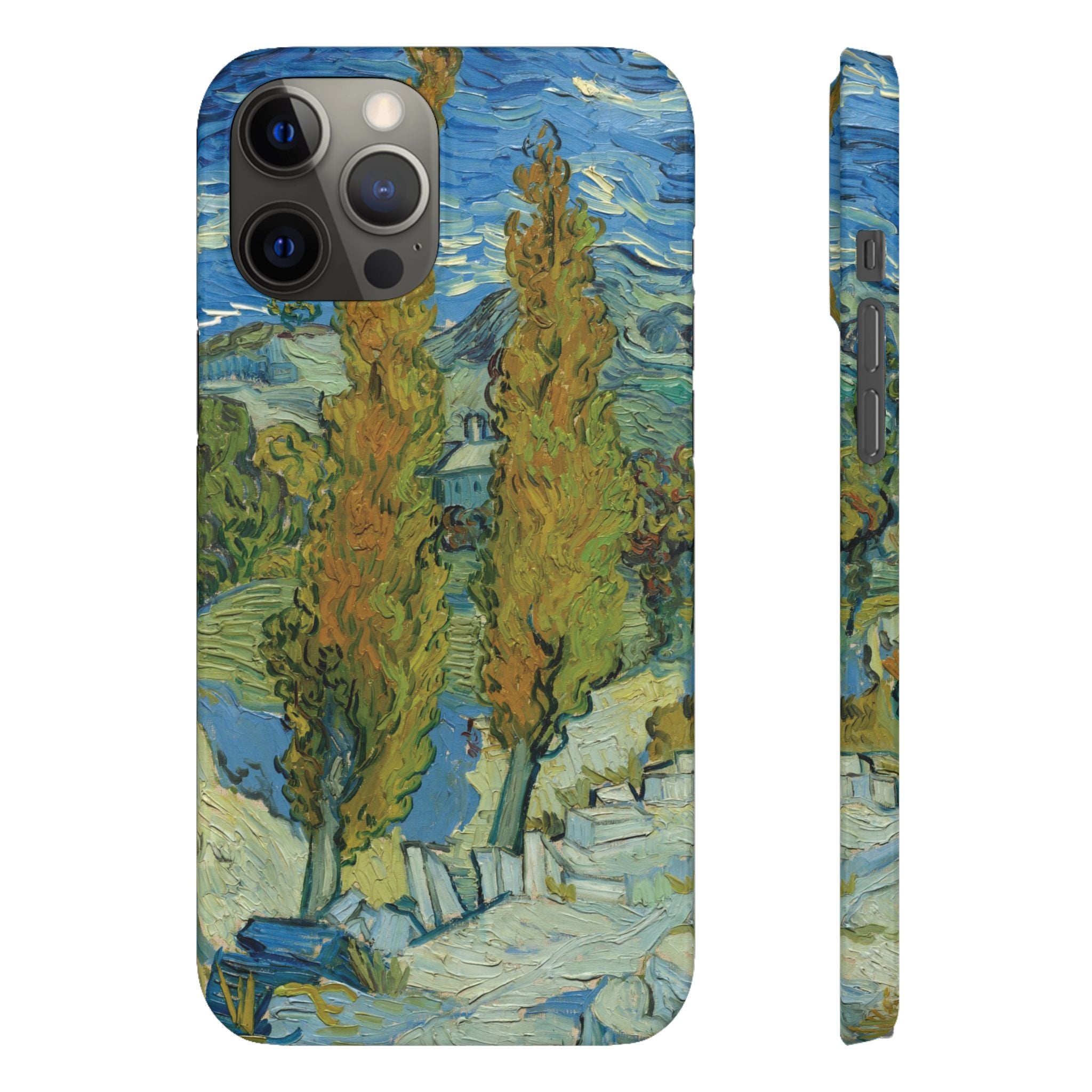 Two Poplars in the Alpilles near Saint-Rémy by Vincent van Gogh - iPhone Slim Case