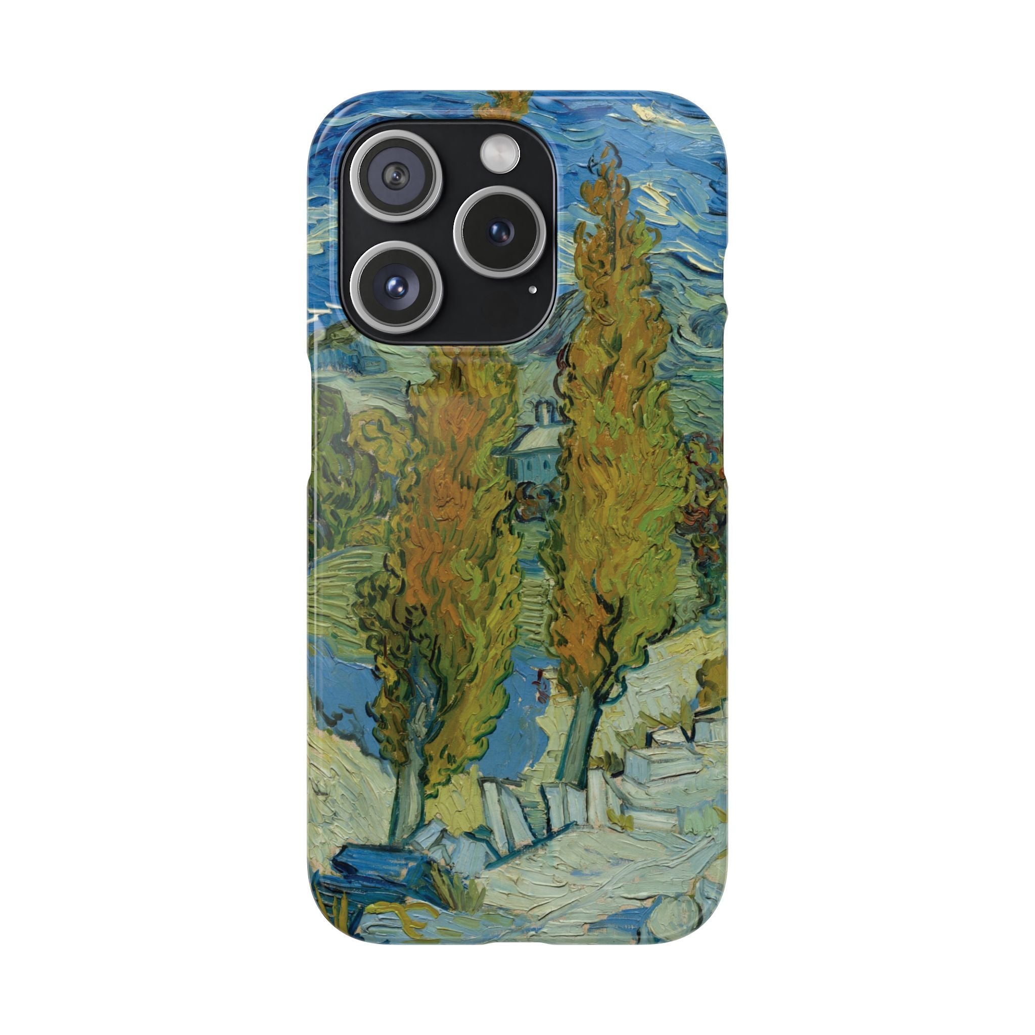 Two Poplars in the Alpilles near Saint-Rémy by Vincent van Gogh - iPhone Slim Case