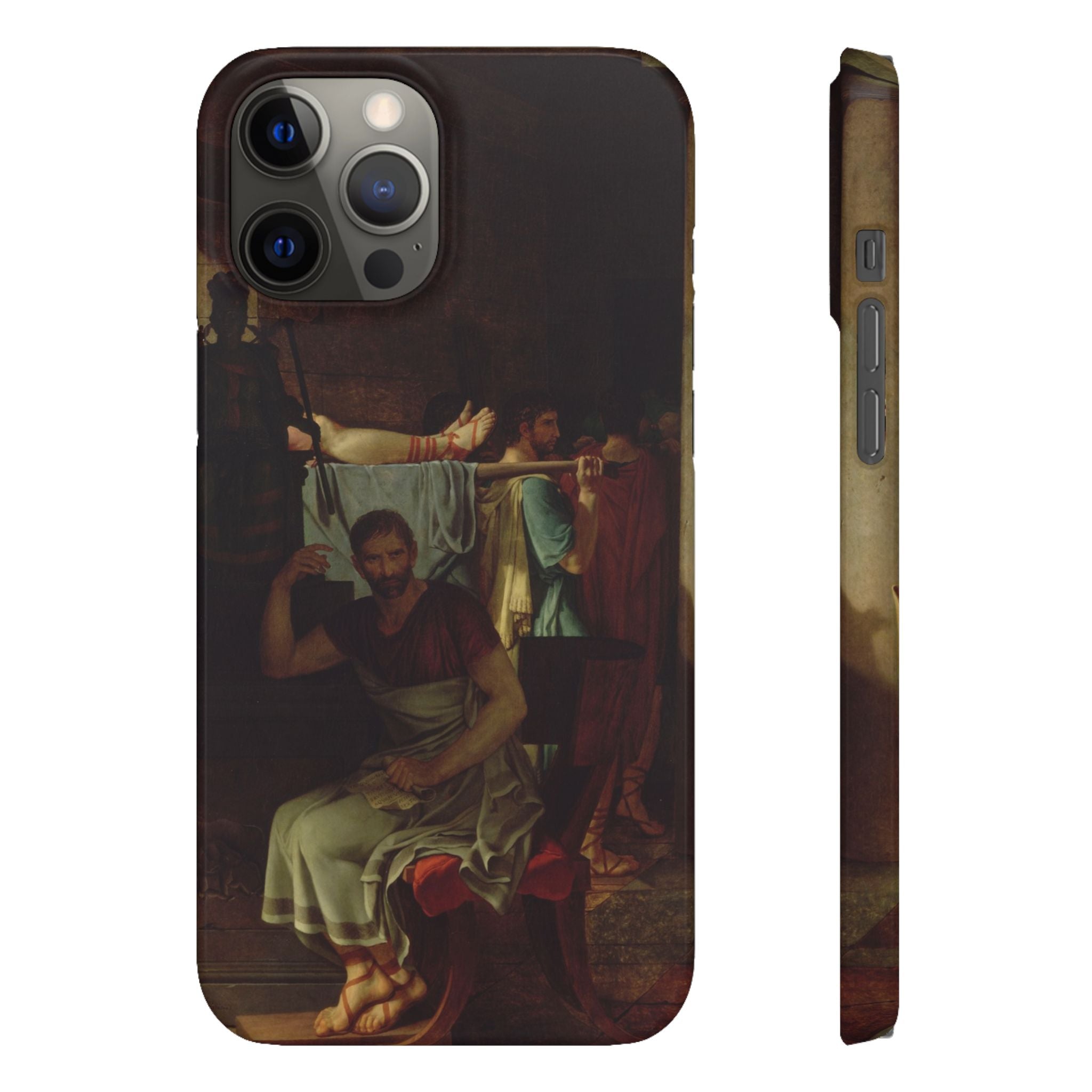 The Lictors Bring to Brutus the Bodies of His Sons I by Jacques-Louis David - iPhone Slim Case