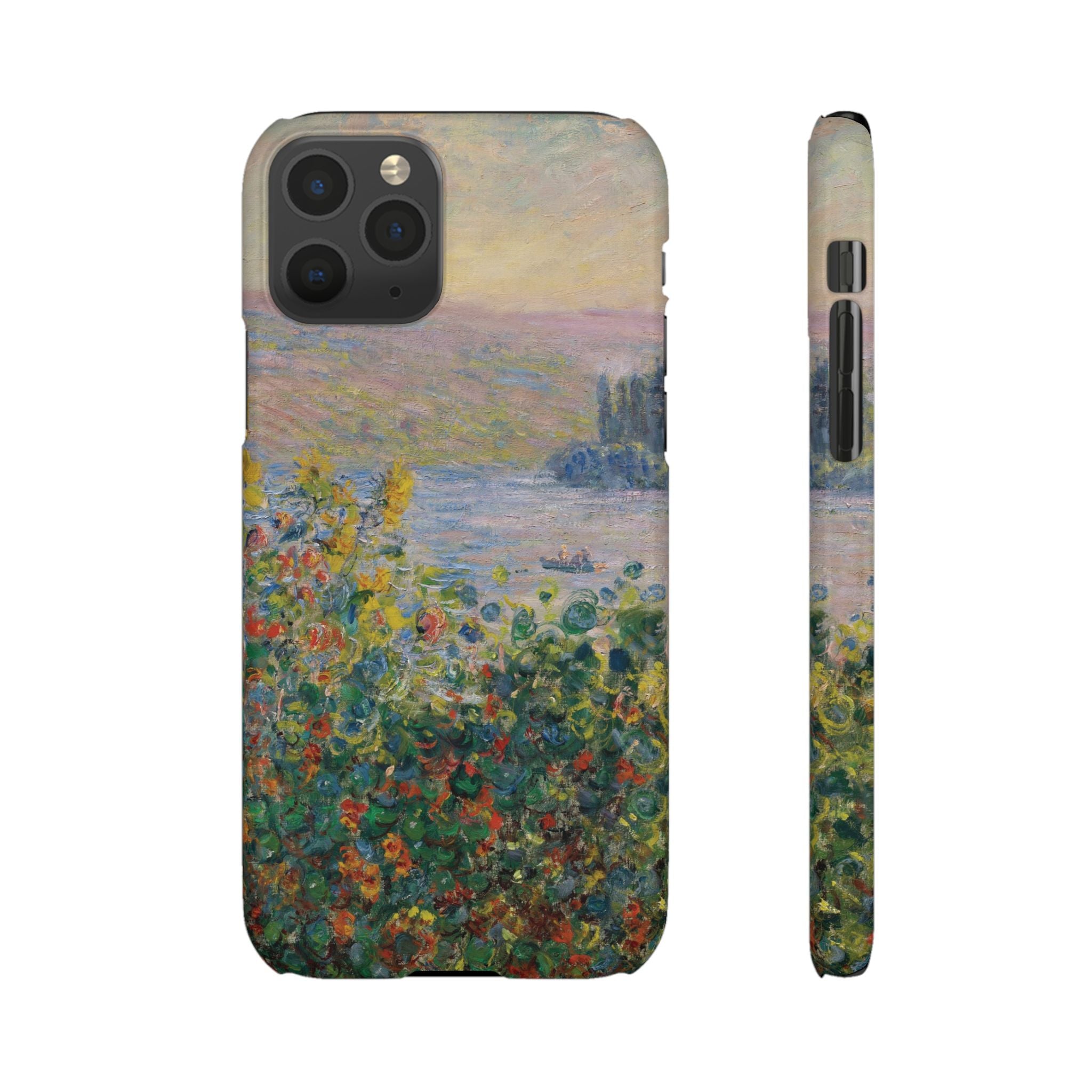 Flower Beds at Vétheuil by Claude Monet - iPhone Slim Case